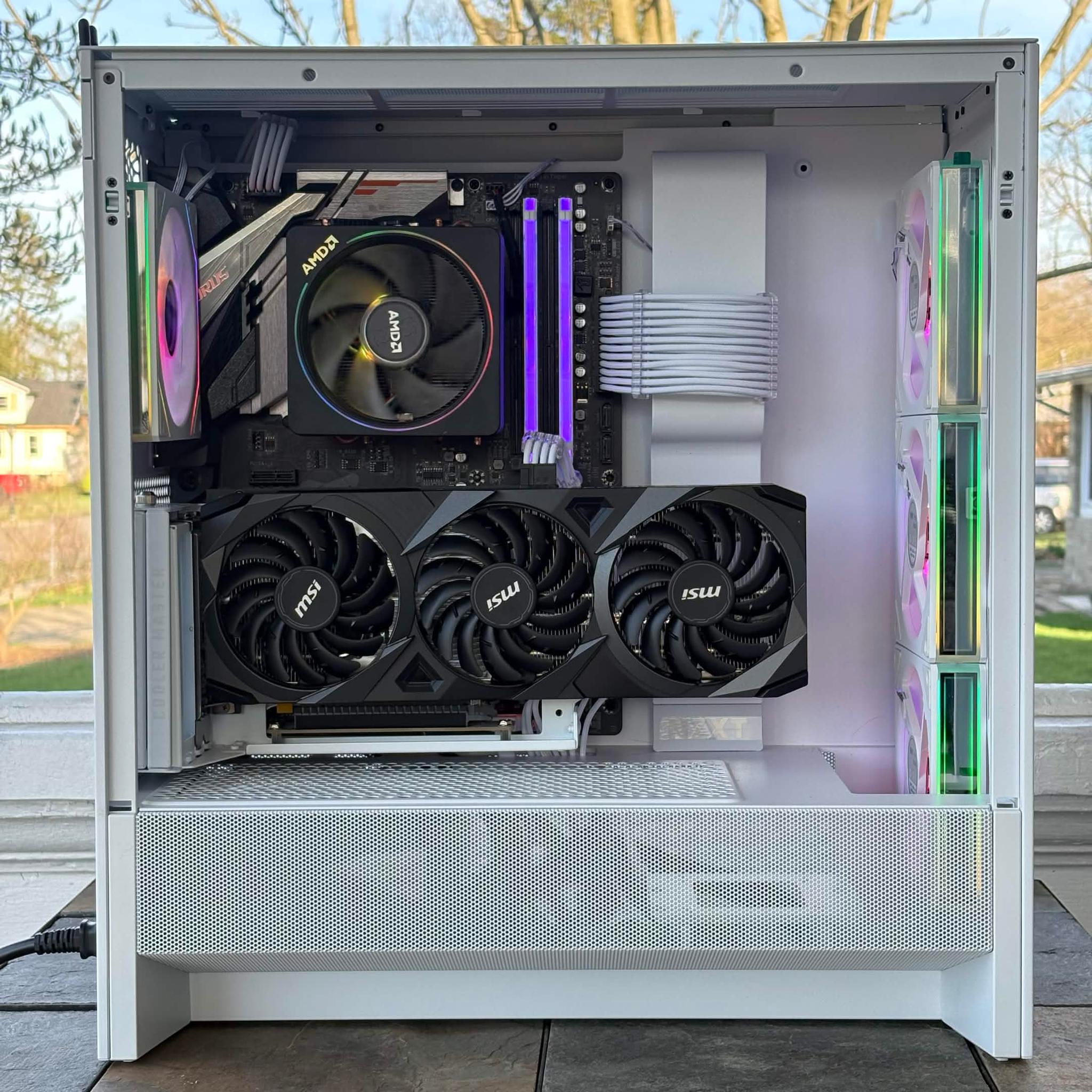 🐈‍⬛ Black Cat Customs “White Phantom” Gaming PC  Ryzen 7 3700X | RTX 3060 Ti | 16GB RGB | 1TB NVMe