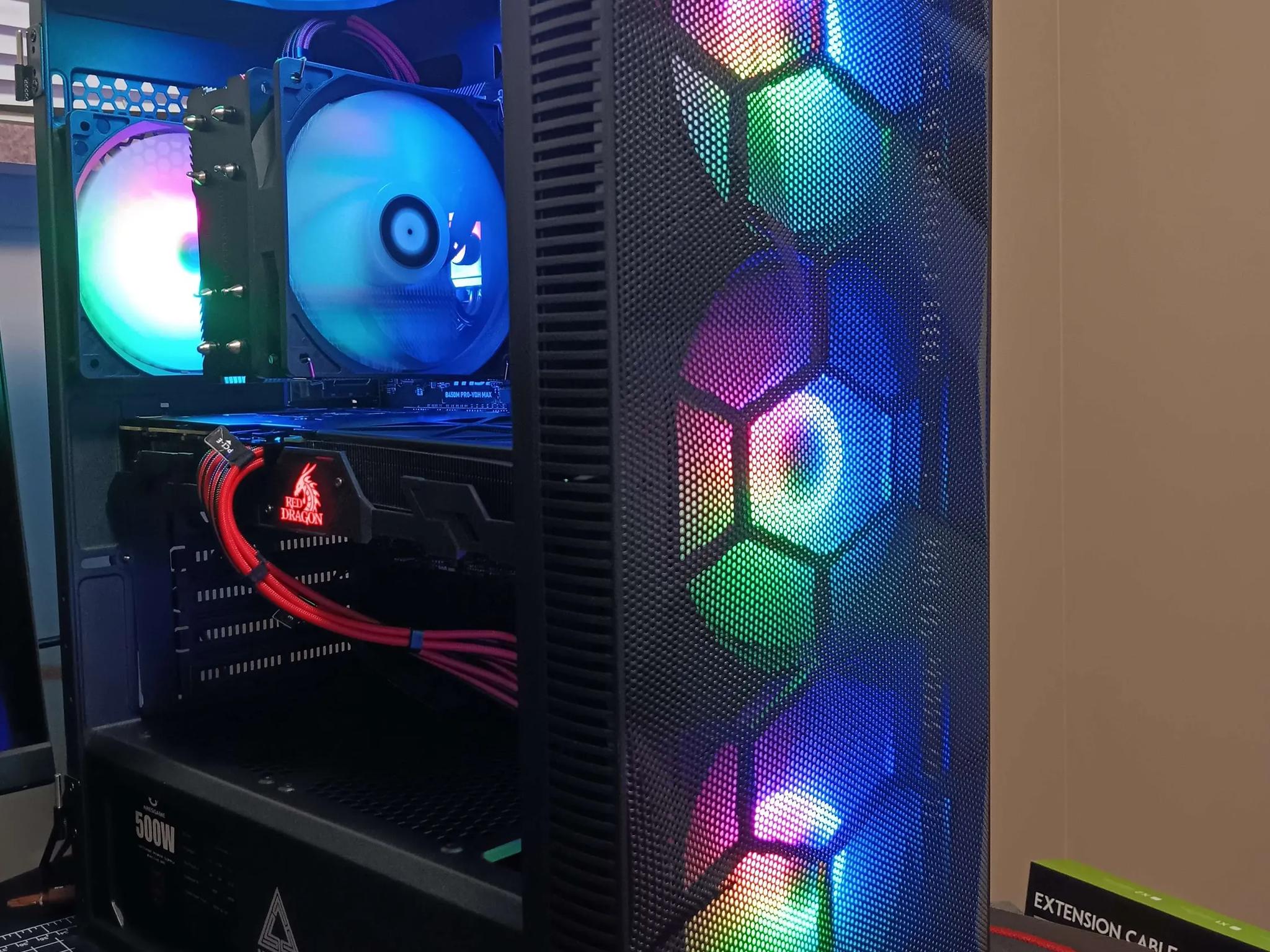 | Black RGB GAMING PC | Ryzen 5 2600x|RedDragon Vega56(UV'd & OC'd)|16gb DDR4 RAM|500g SSD Storage
