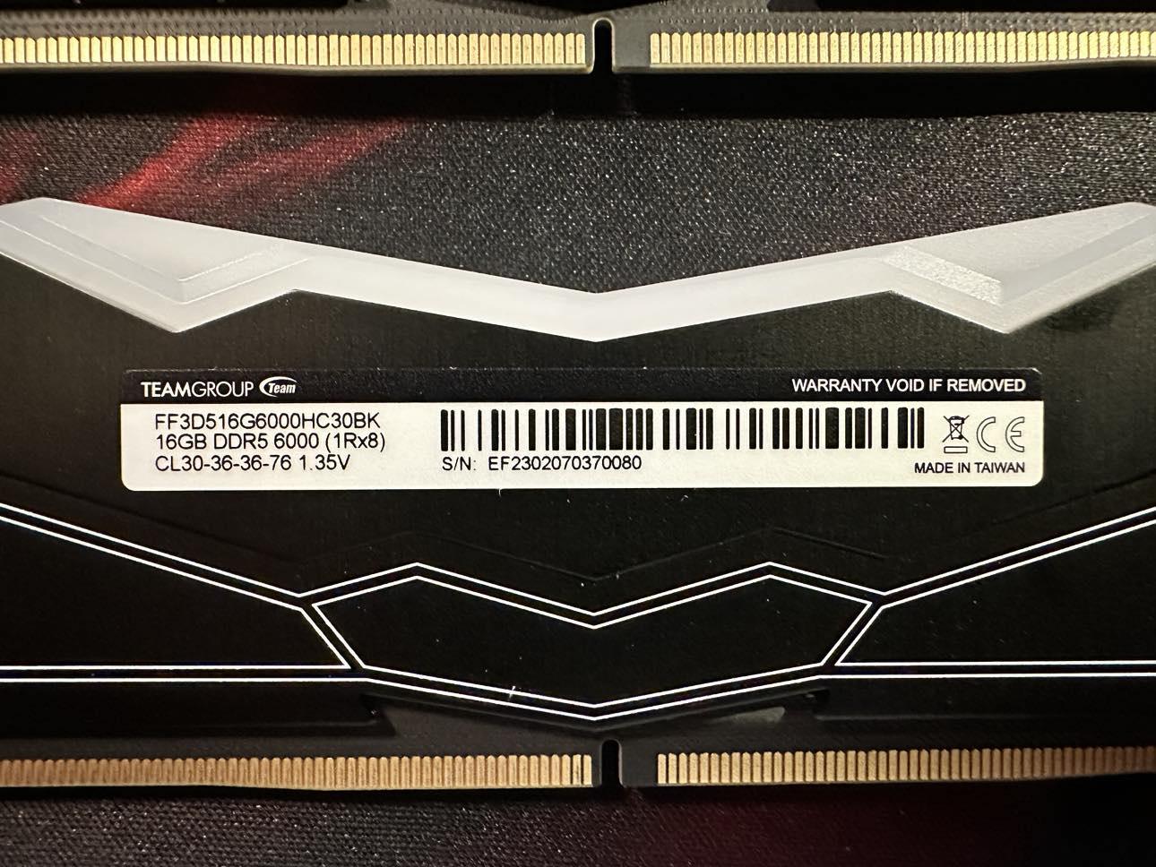 T-Force Delta RGB 32GB (2x16GB) DDR5 CL30/6000