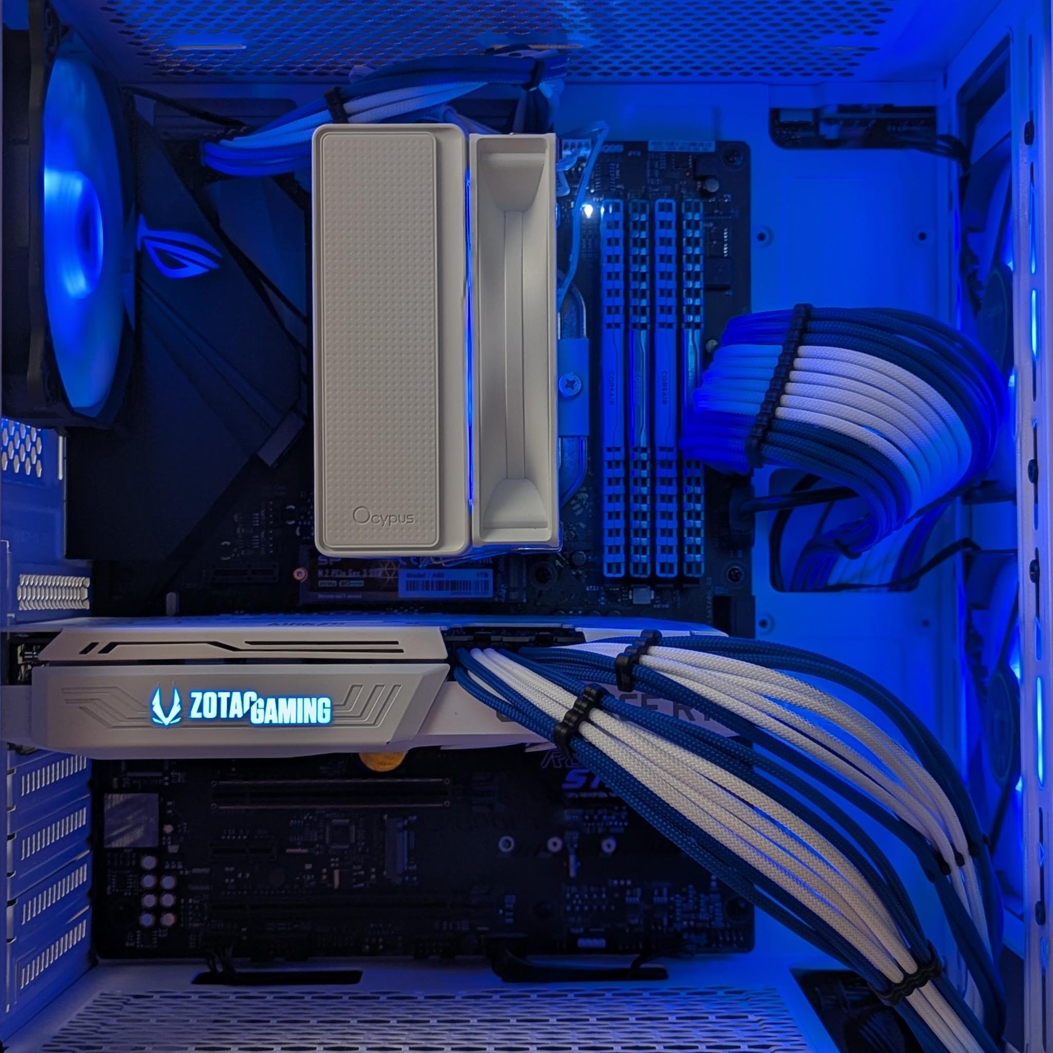 🧊 Frozone – White & Blue RTX 3060 Ti Build | 3700X + 1TB NVMe + 32GB DDR4 🎮❄️
