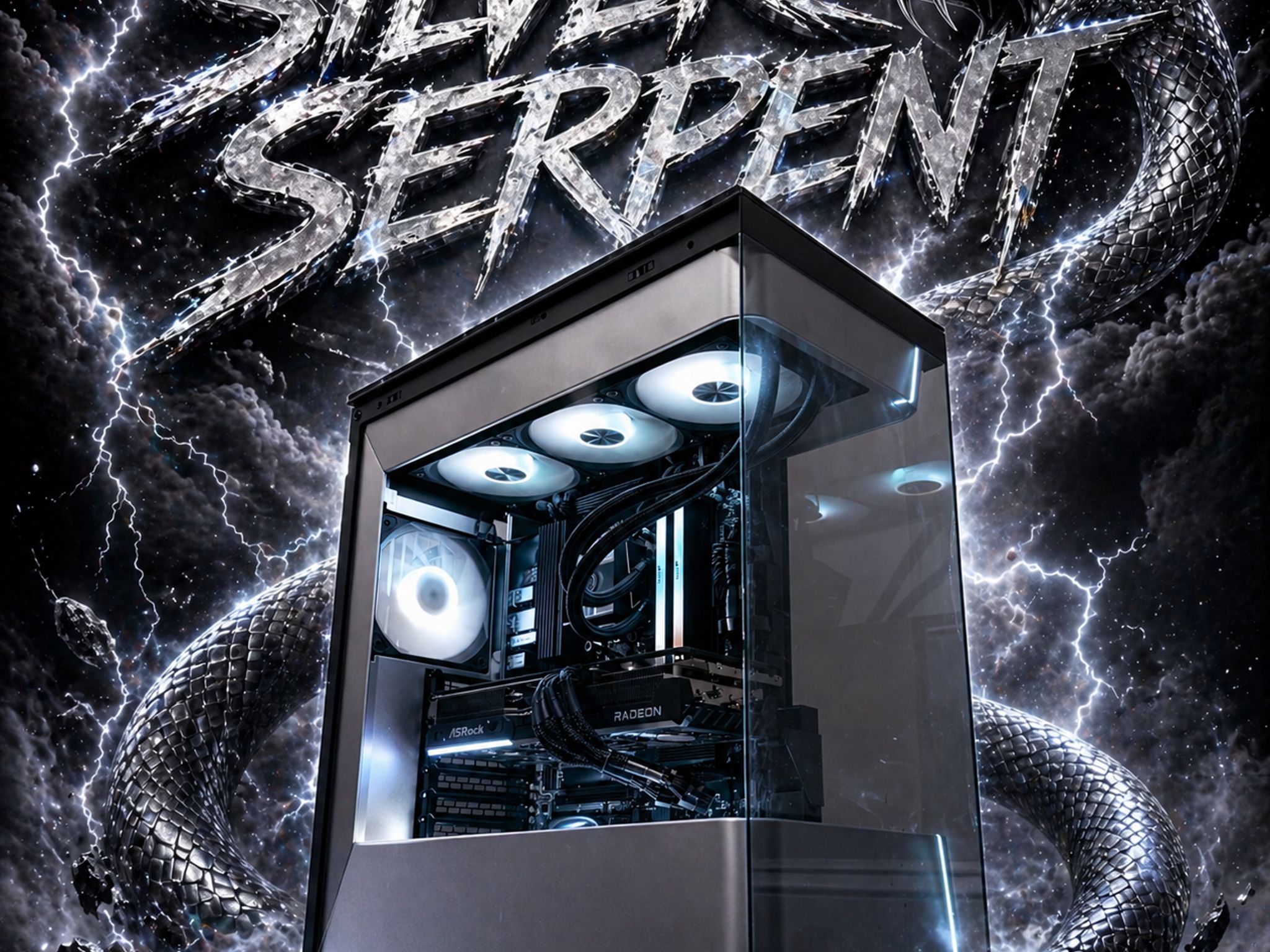 🩶🐍"Silver Serpent"🐍🩶| 1440p/4k Gaming | RX 9070XT | Ryzen 7 7800x3d | 32gb DDR5 | 2tb SSD | WiFi