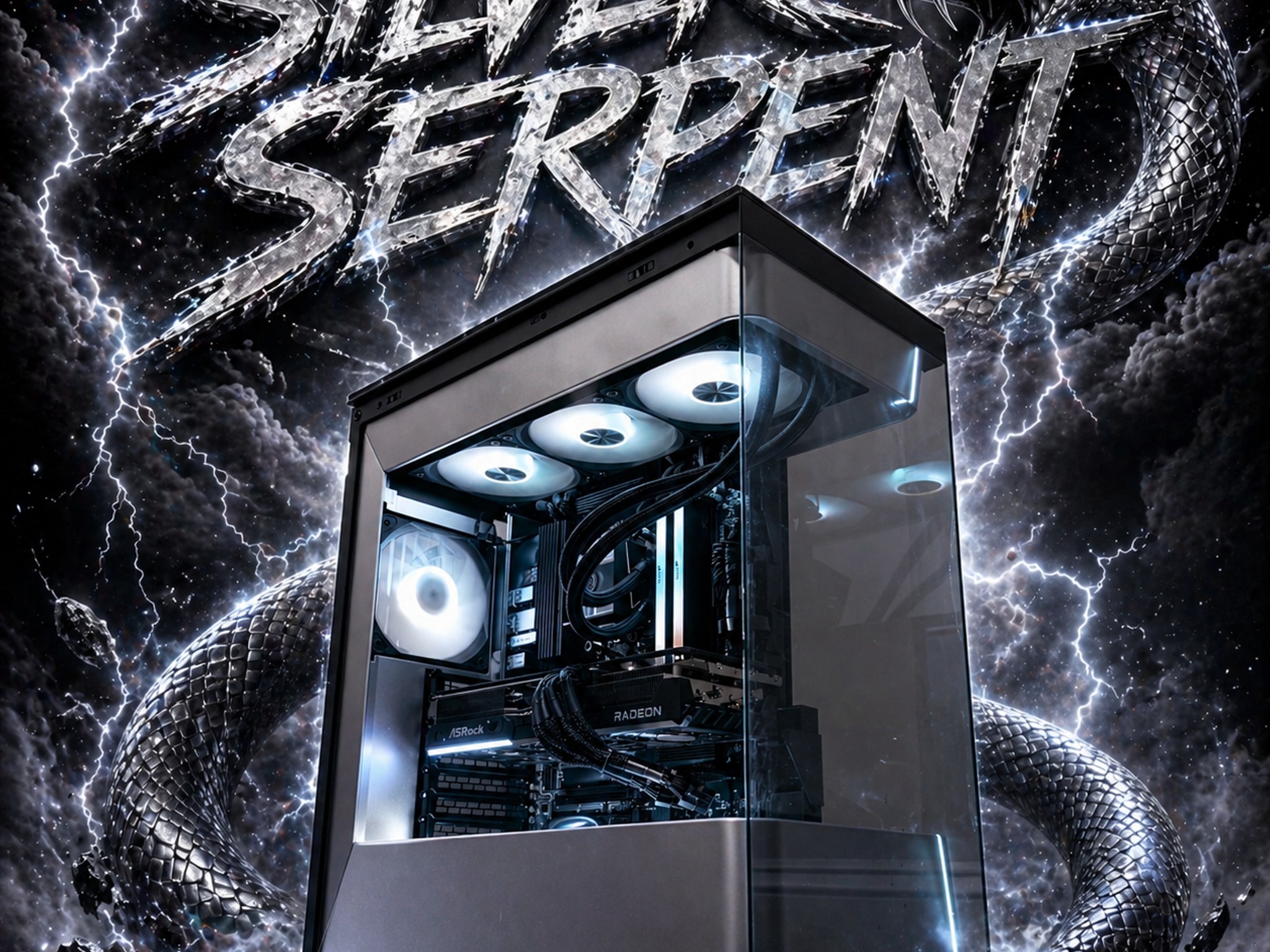 🩶🐍"Silver Serpent"🐍🩶| 1440p/4k Gaming | RX 9070XT | Ryzen 7 7800x3d | 32gb DDR5 | 2tb SSD | WiFi