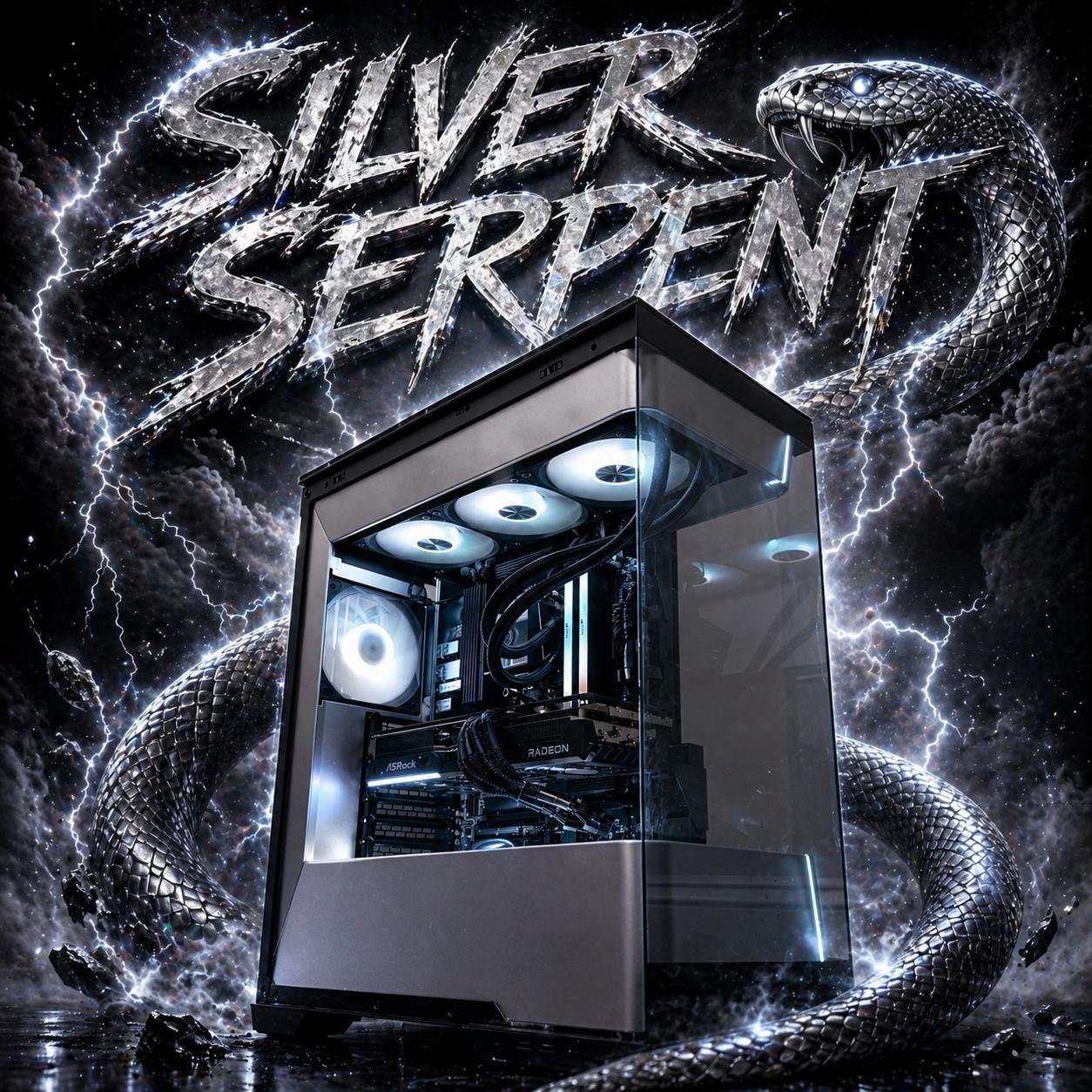 🩶🐍"Silver Serpent"🐍🩶| 1440p/4k Gaming | RX 9070XT | Ryzen 7 7800x3d | 32gb DDR5 | 2tb SSD | WiFi