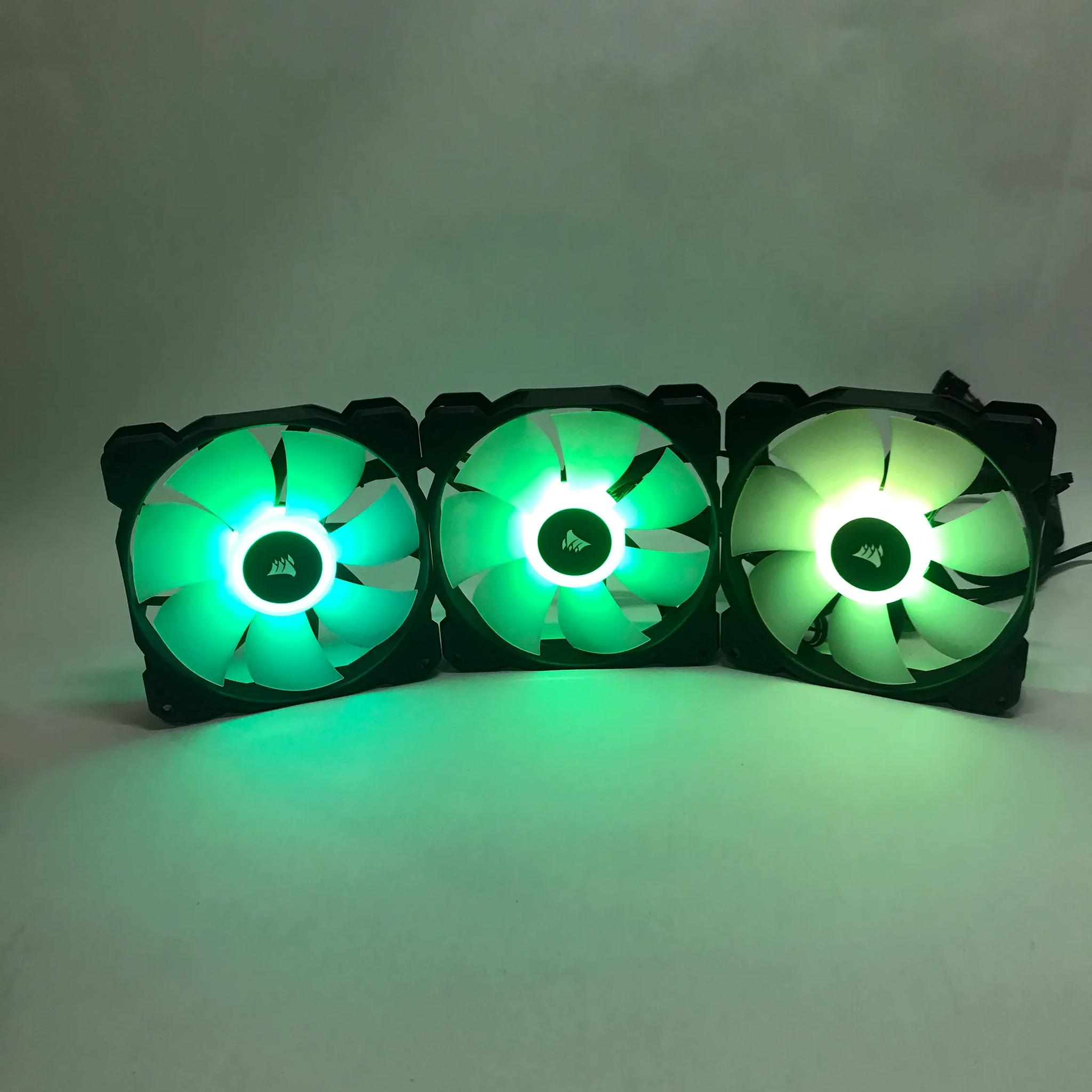 3 pack CORSAIR - iCUE SP120 RGB ELITE 120mm PWM Computer Case Fan with controller