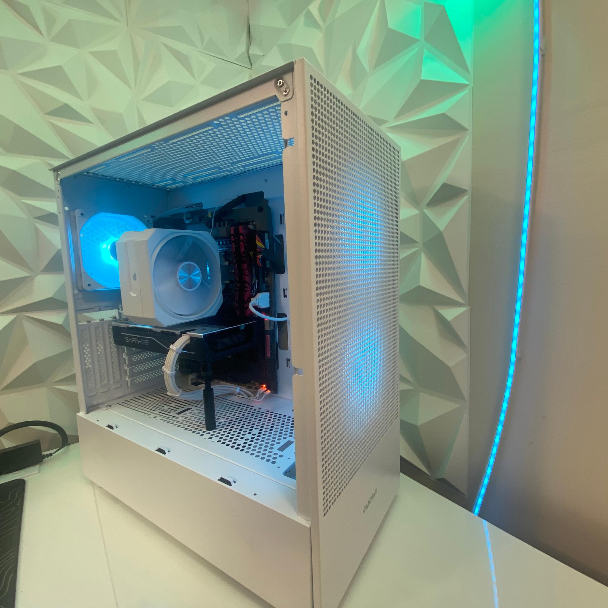 White RGB Gaming PC | RX 580 8GB | intel i7 5820K | 512GB SSD | 16GB RAM | WiFi & Bluetooth