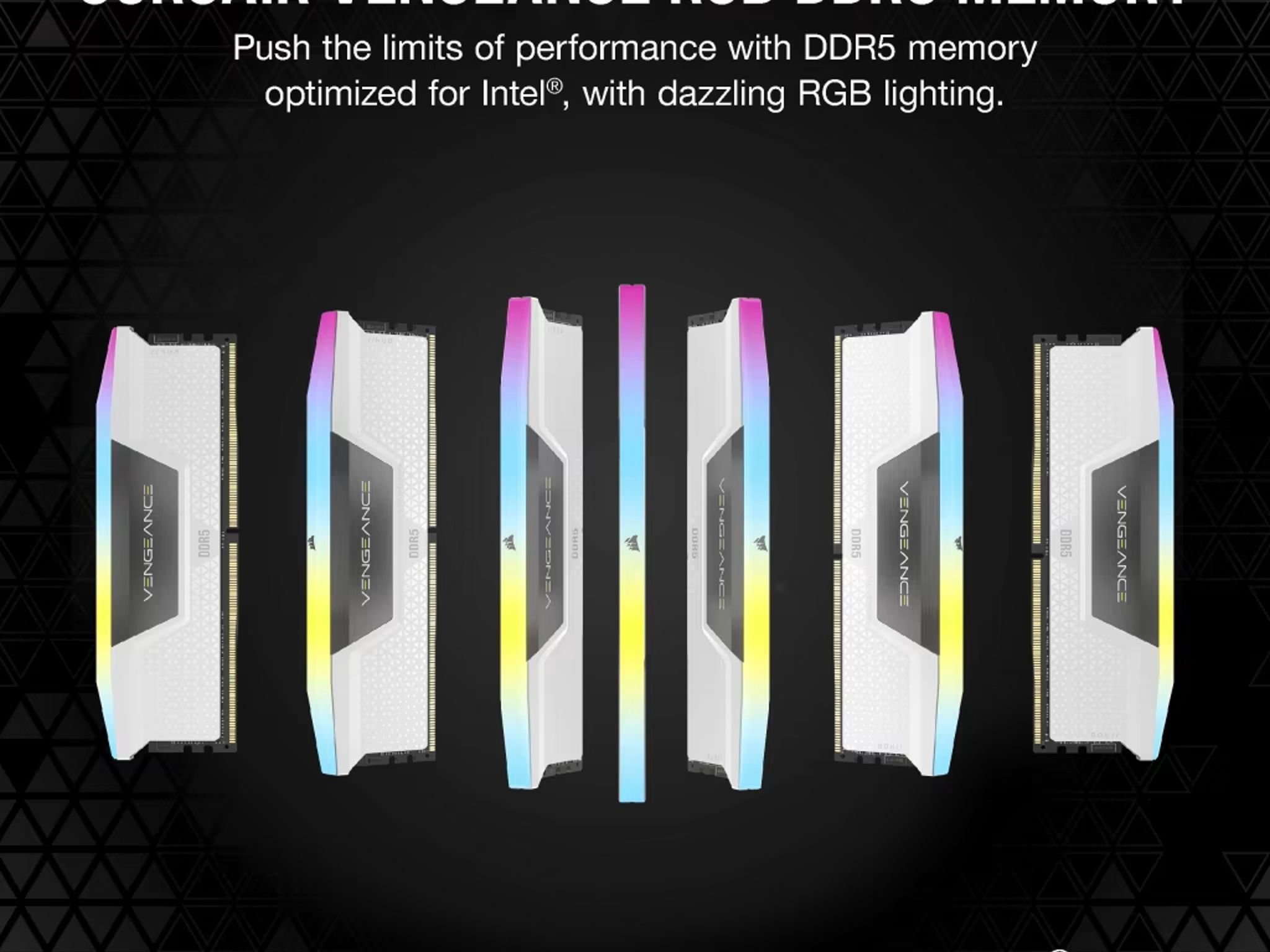 Corsair Vengeance® RGB 32GB (2x16GB) DDR5 5600MT/s CL36 Memory Kit — Intel XMP
