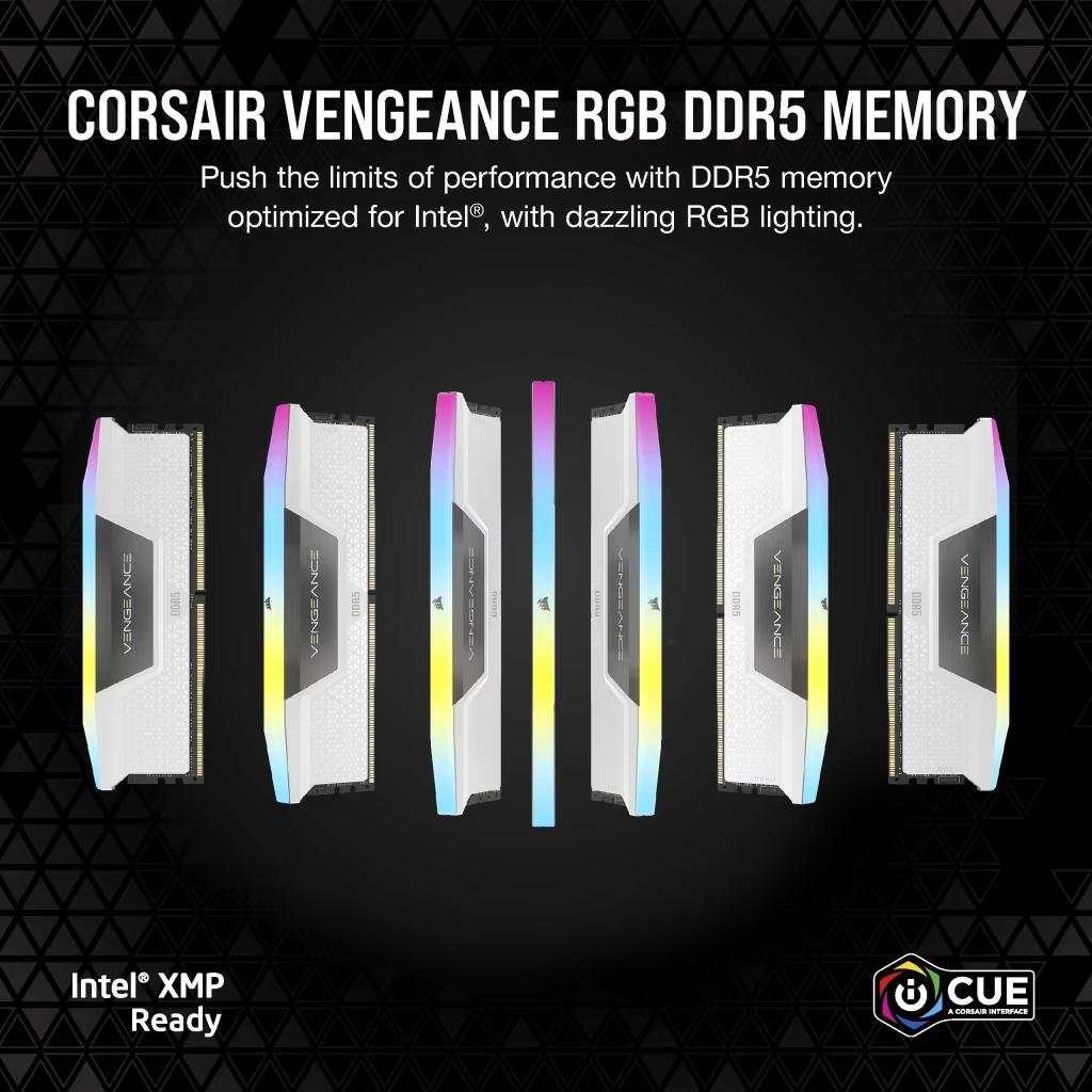 Corsair Vengeance® RGB 32GB (2x16GB) DDR5 5600MT/s CL36 Memory Kit — Intel XMP