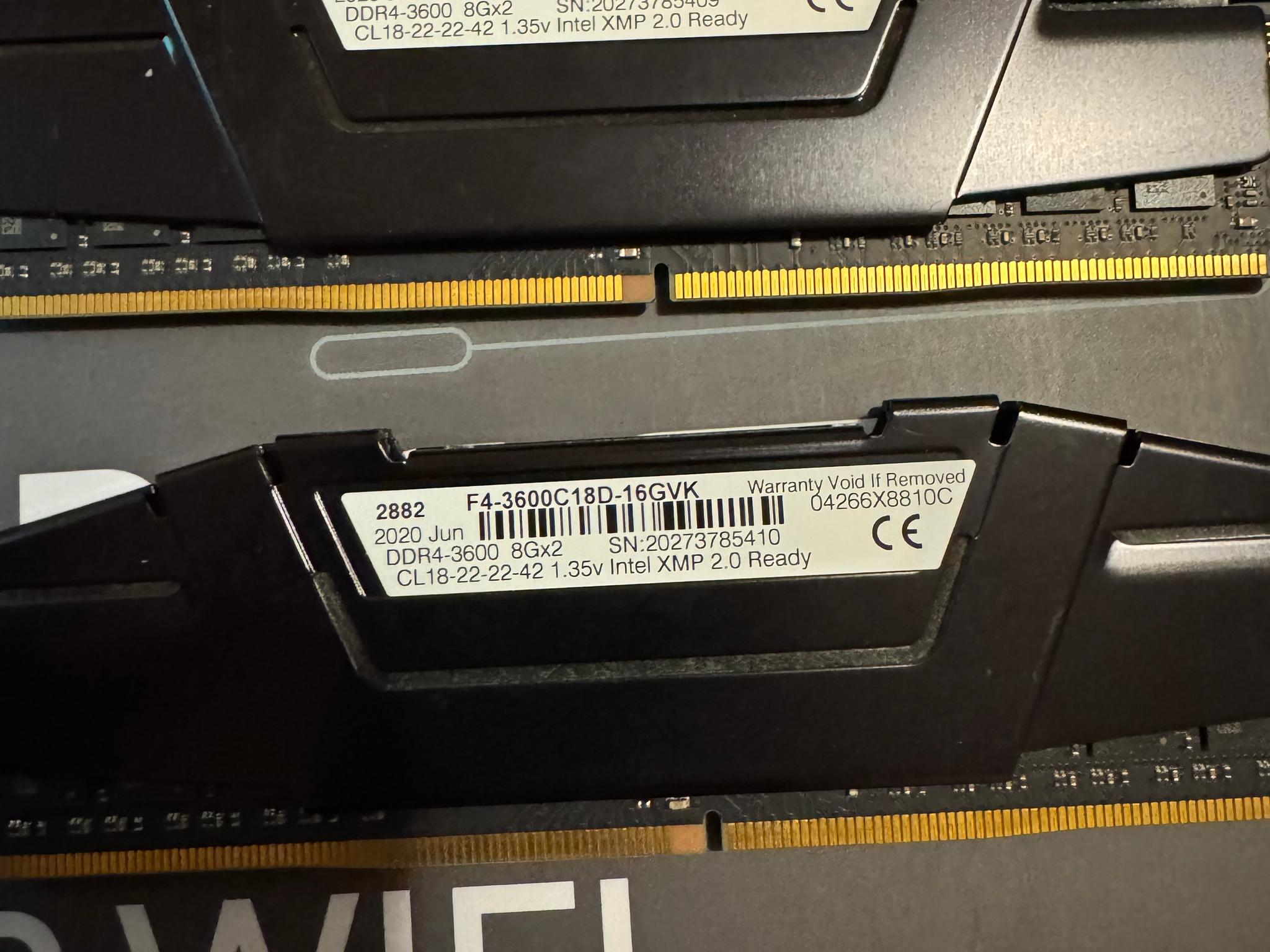 G. SKILL Ripjaws V 16GB (2x 8GB) (DDR4-3600) Memory (F4-3600C18D-16GVK)
