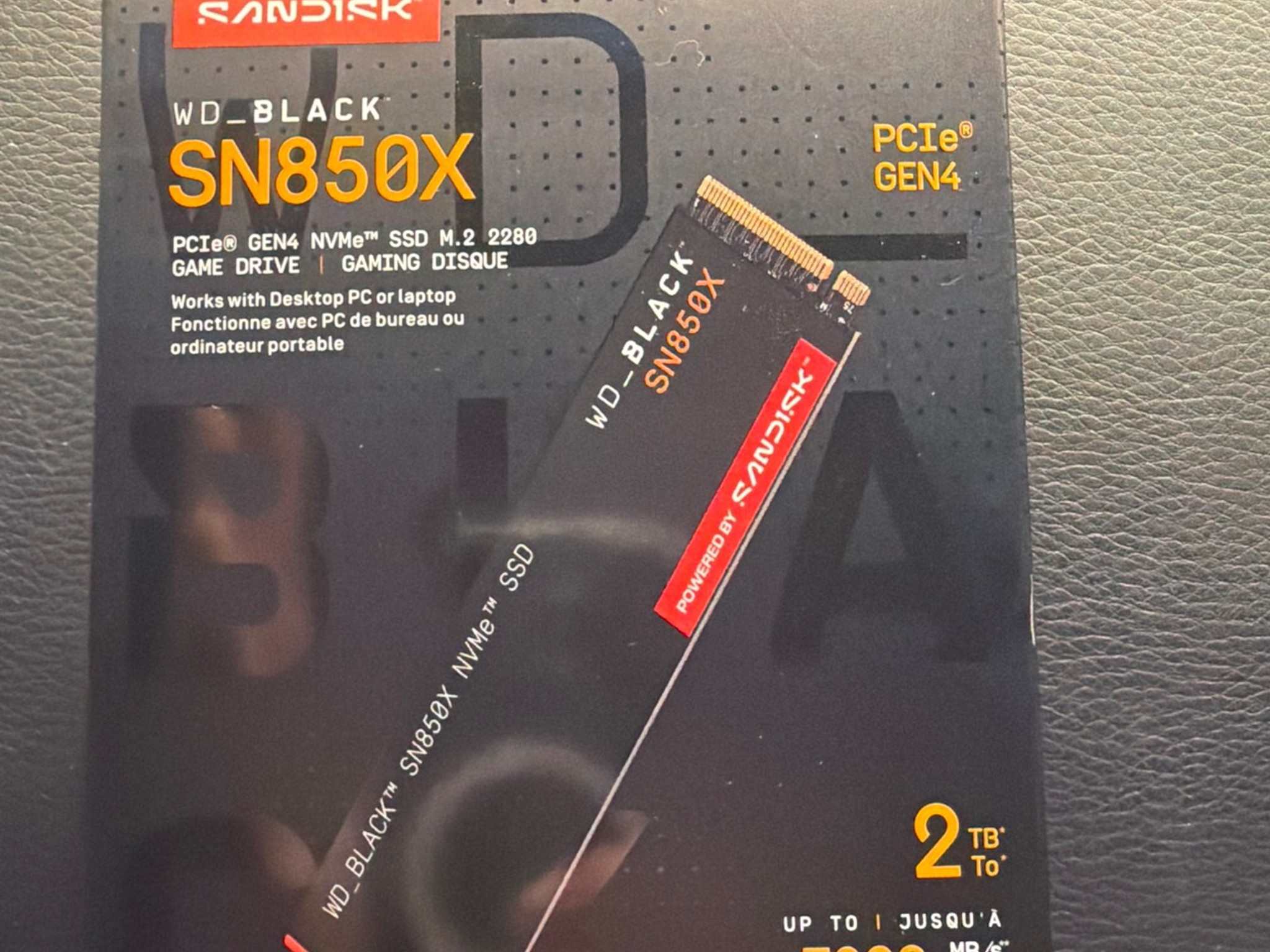 Sandisk WD Black SN850X 2TB NVMe SSD – Up to 7,300 MB/s – High‑Performance Gen4 Drive
