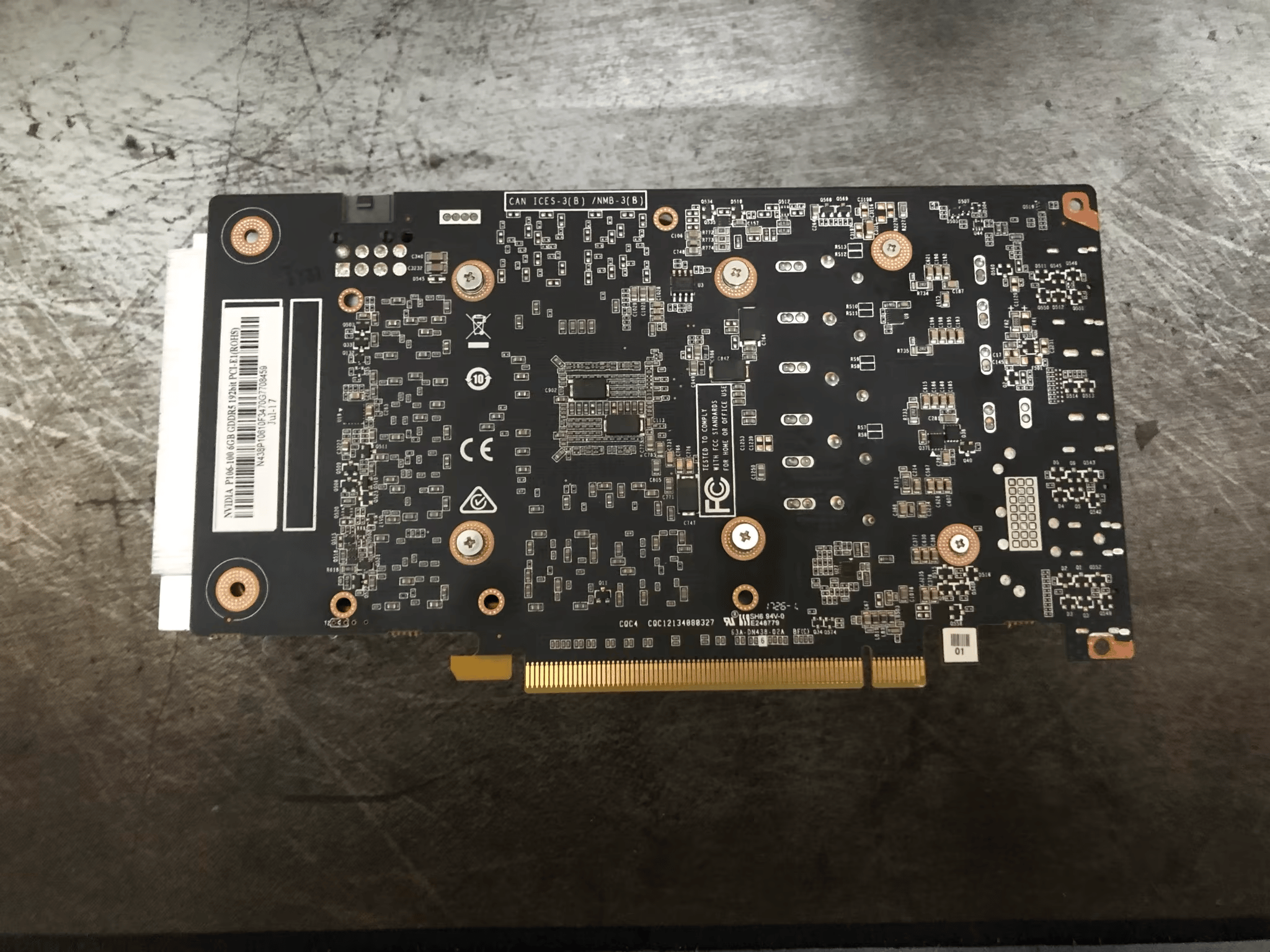 Nvidia P106-100 6GB Mining GPU (No video out)
