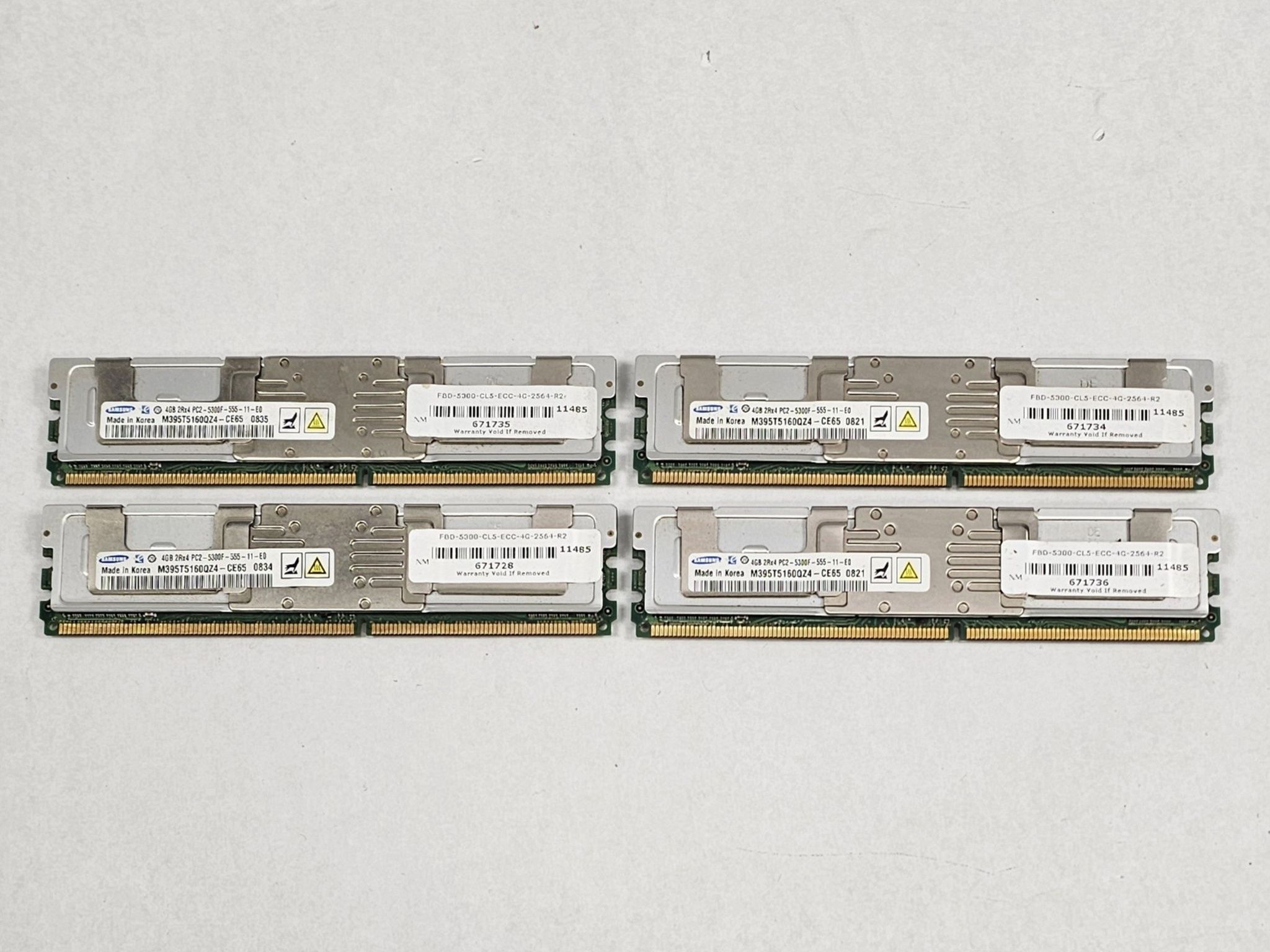 16GB DDR2 (4x4GB) CL5 667MT/s Samsung ECC FB-DIMM