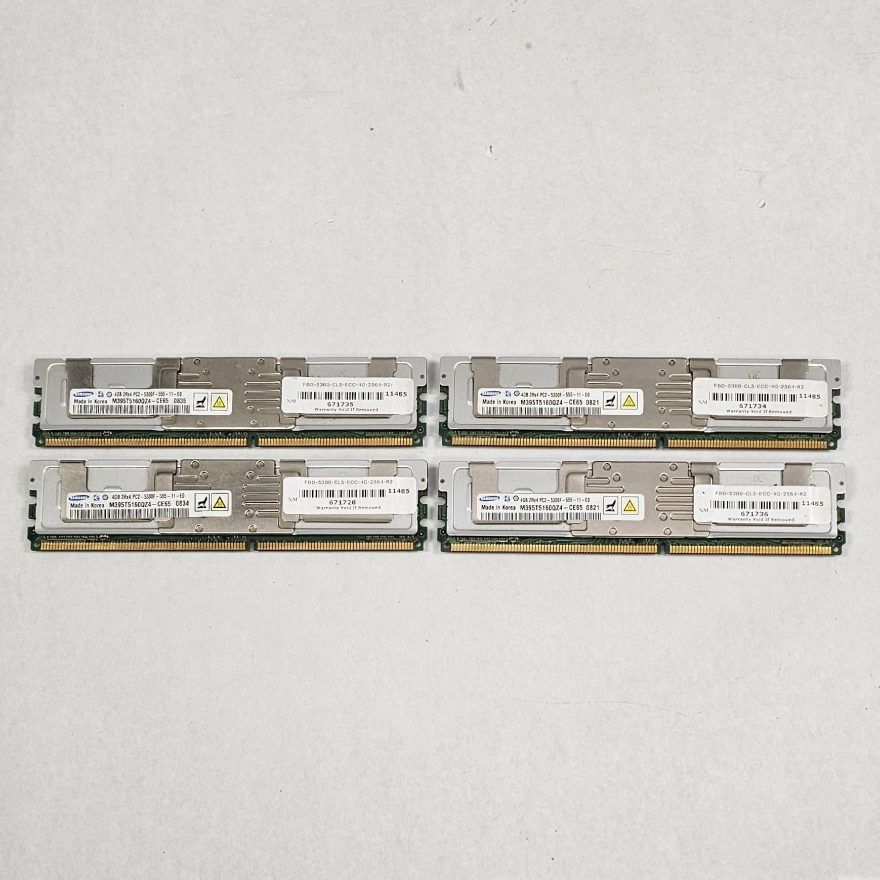 16GB DDR2 (4x4GB) CL5 667MT/s Samsung ECC FB-DIMM