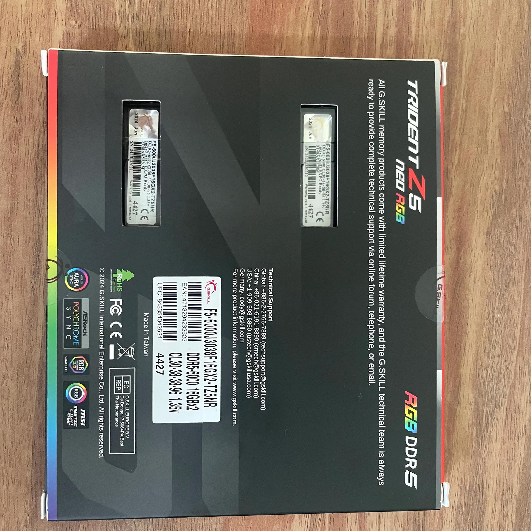G.Skill Trident Z5 Neo RGB Series 32GB DDR5-6000 PC5-48000 CL30 Dual Channel