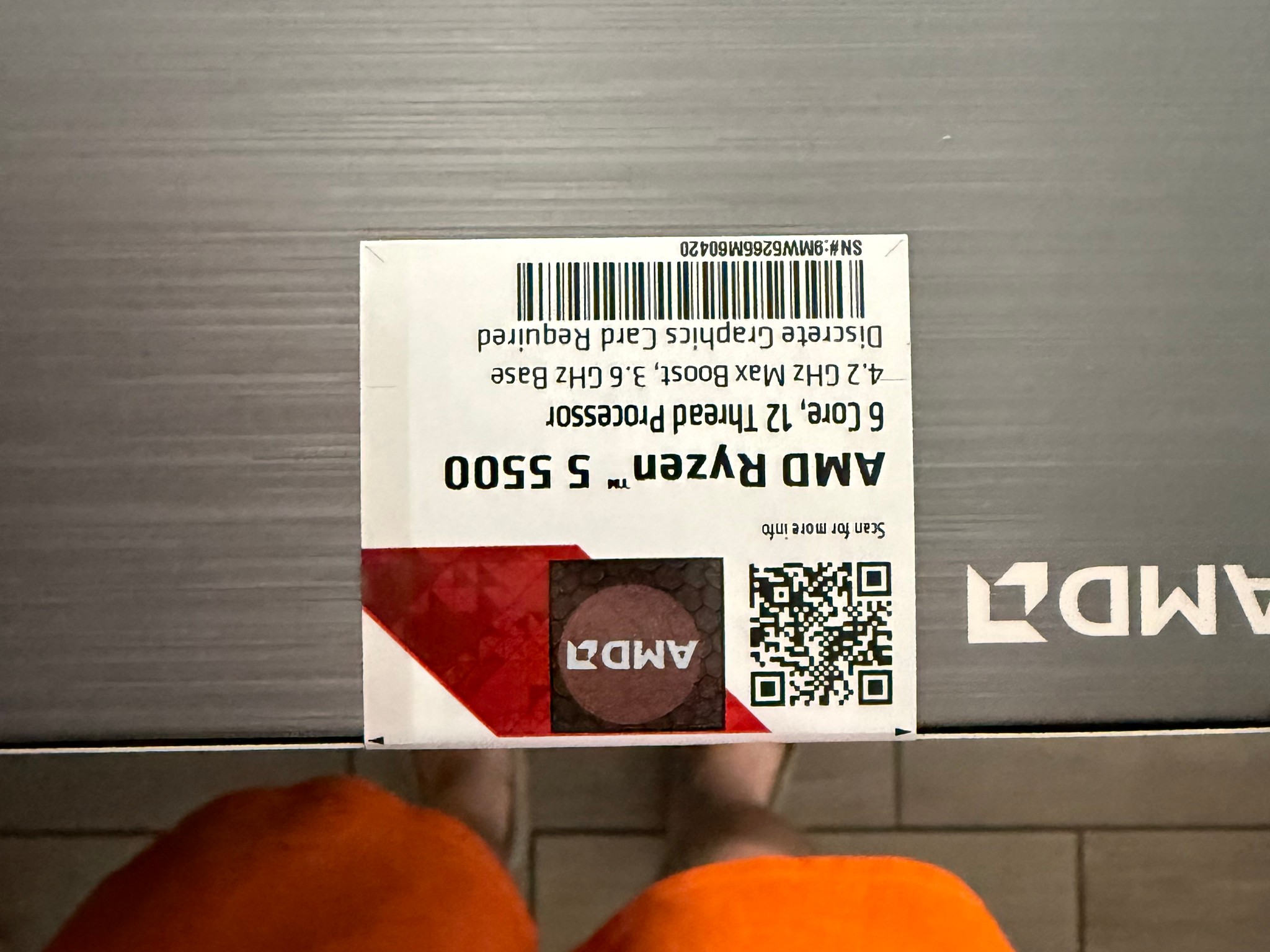 AMD Ryzen 5 5500 6-Core 12-Thread AM4 CPU NEW SEALED Box + Wraith Cooler