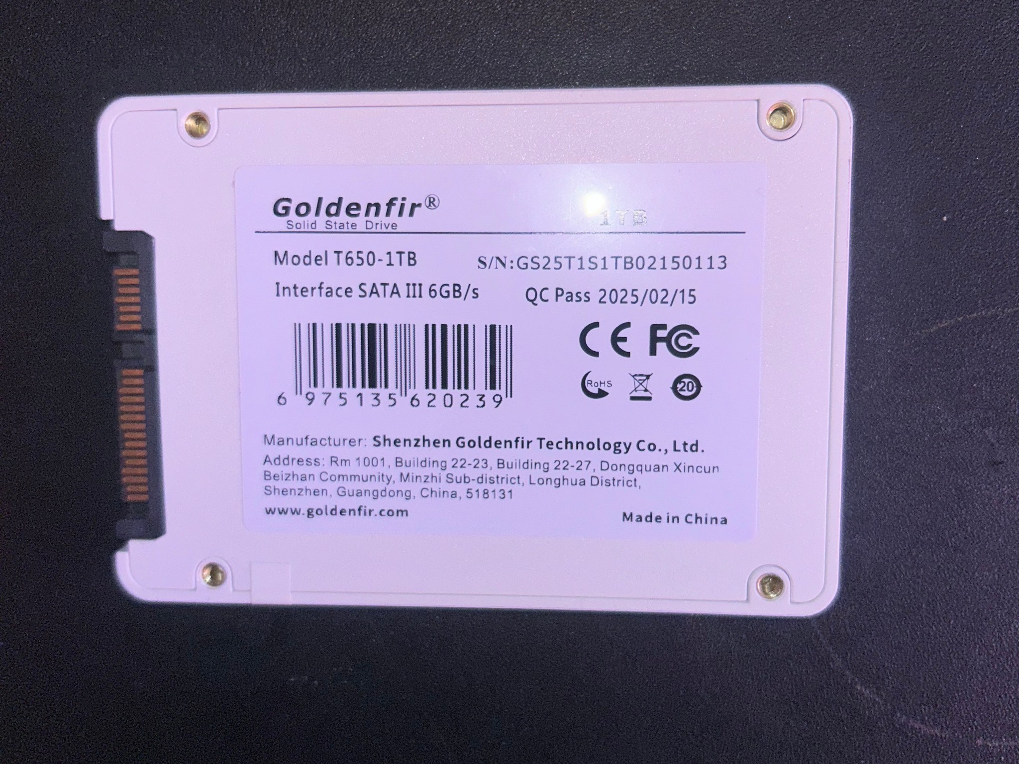 M.2 SATA SSD, 1TB Internal