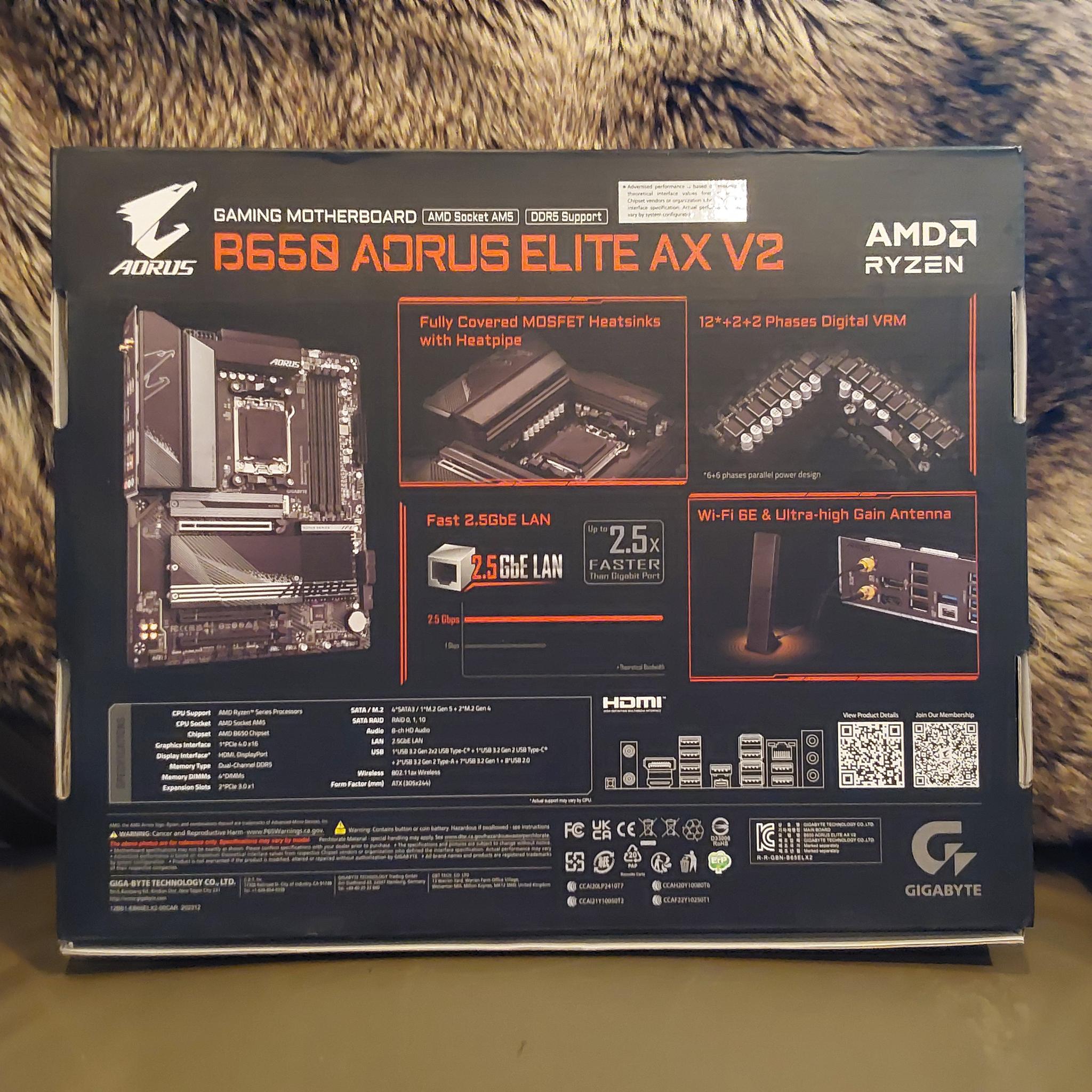 NEW Gigabyte B650 AORUS Elite AX V2 AMD AM5 ATX Motherboard