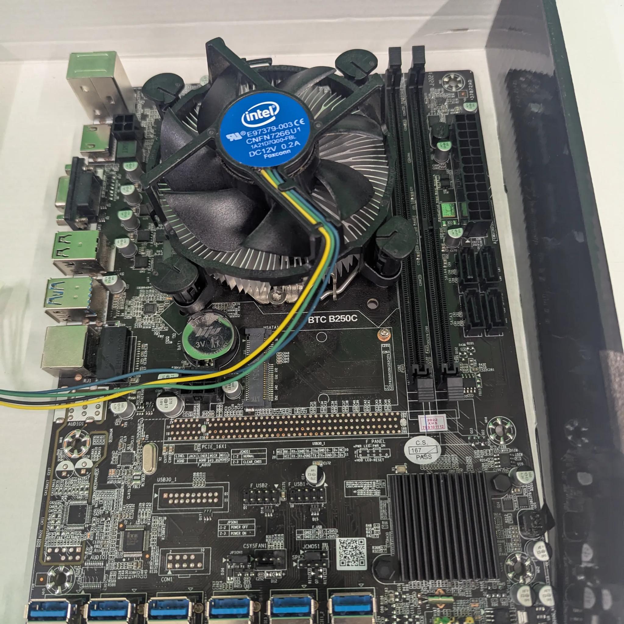 🔹 Combo Motherboard B250C + Intel G3900T CPU + Stock Cooler