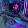 Gaming PC Nvidia RTX 5080, Ryzen 7 9800X3D, Lian Li 011 Mini V2 White, LCD Fans, 3D AIO, 2TB Gen5