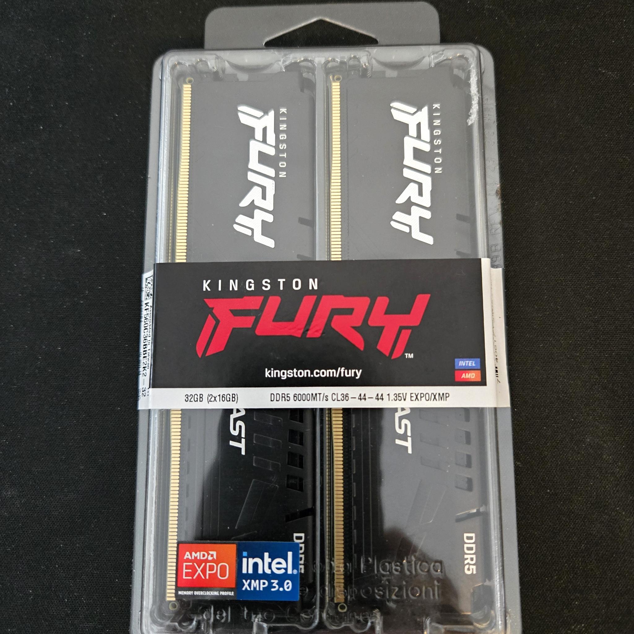 *Brand New In Box* 32gb (2x16) 6000MT/s Kingston Fury DDR5