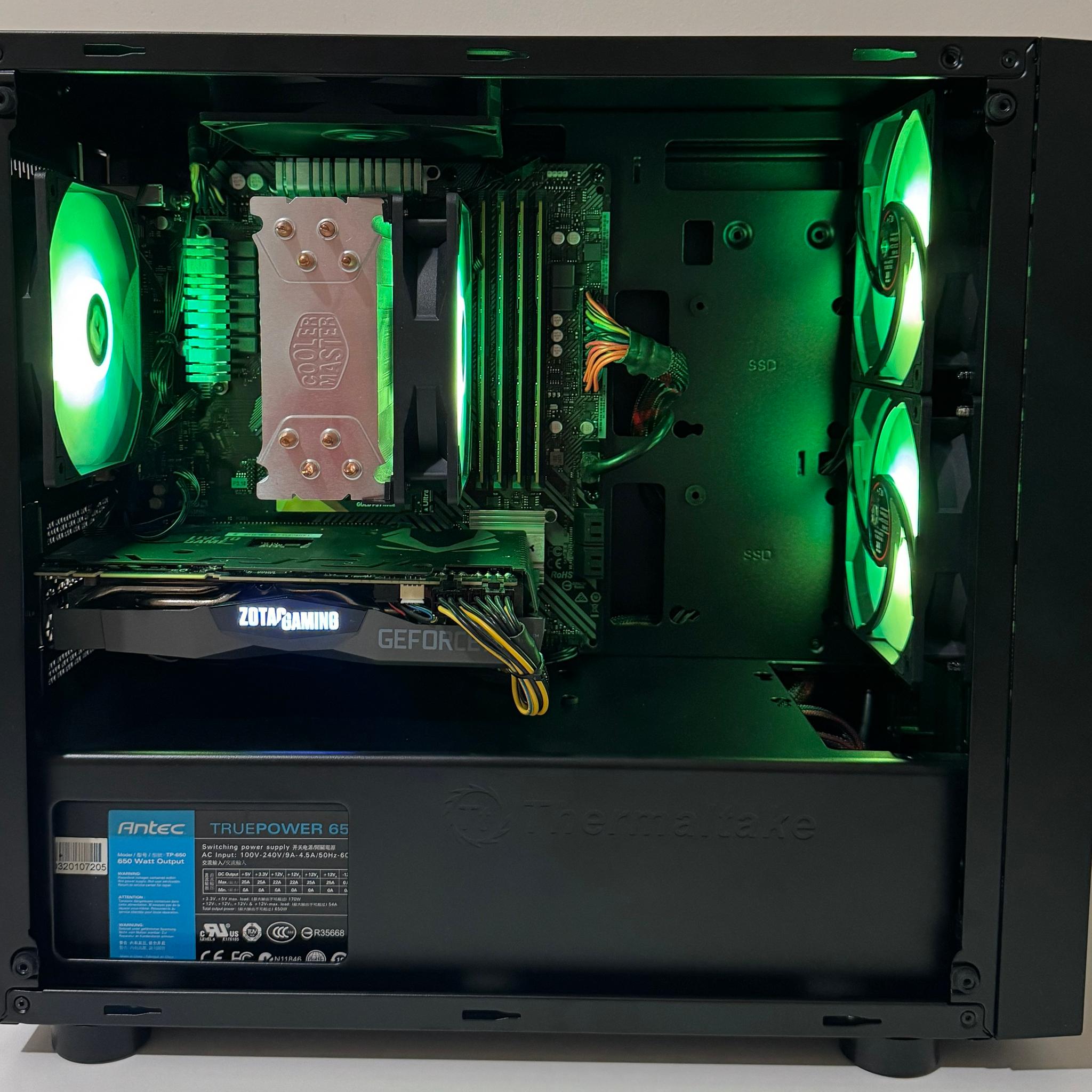 AMD Ryzen 5 32GB RAM 1TB SK Hynix NVMe SSD GeForce RTX 2070 SUPER Thermaltake Case Gaming PC