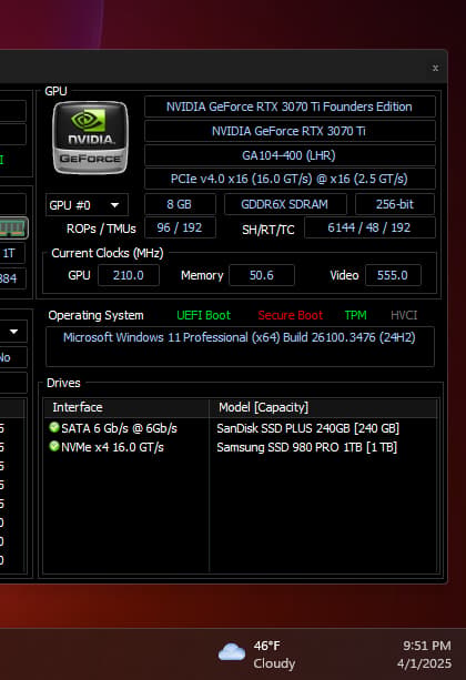 Nvidia RTX 3070 Ti - Founders Edition