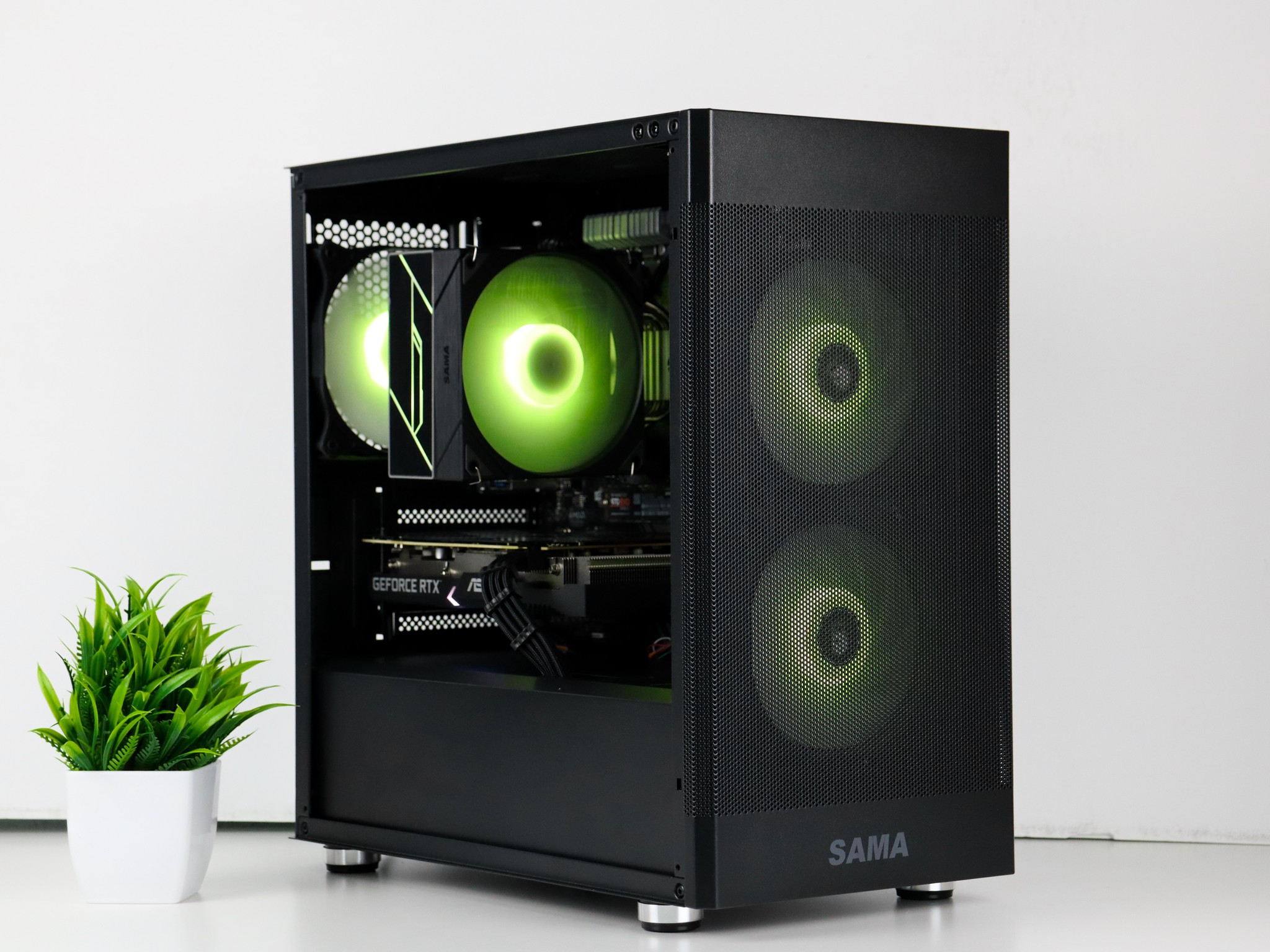 ⚫ Black Gaming PC – RTX 3060 TI, Ryzen 5 3600, 16GB RAM, 500GB SSD - WiFi, BlueTooth ⚫