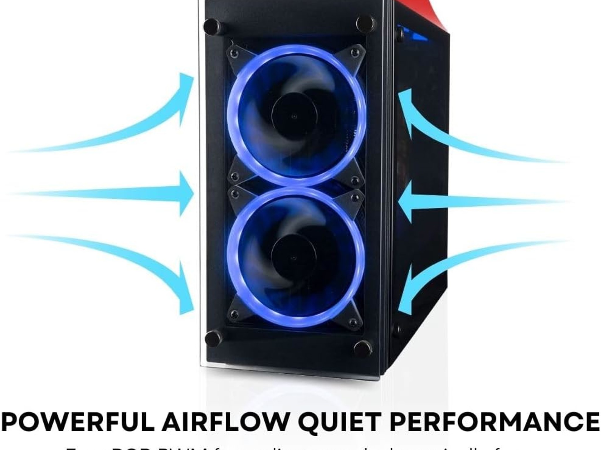 Stratos Mini ITX - Premium Gaming Case - 4x Halo RGB Fans - Fits full size GPUs (Gamemax/OEM)