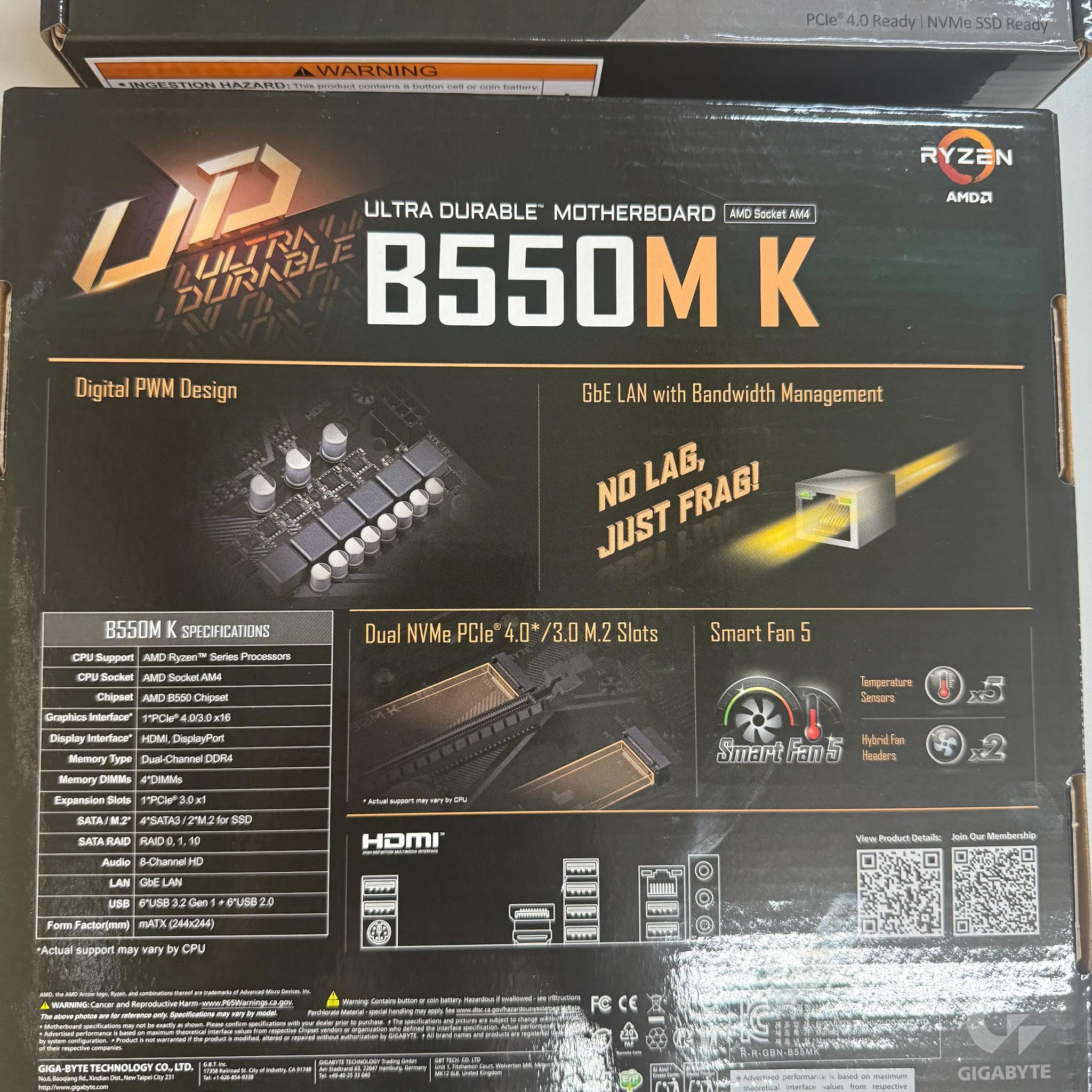 2 B550M K Motherboards Brand New