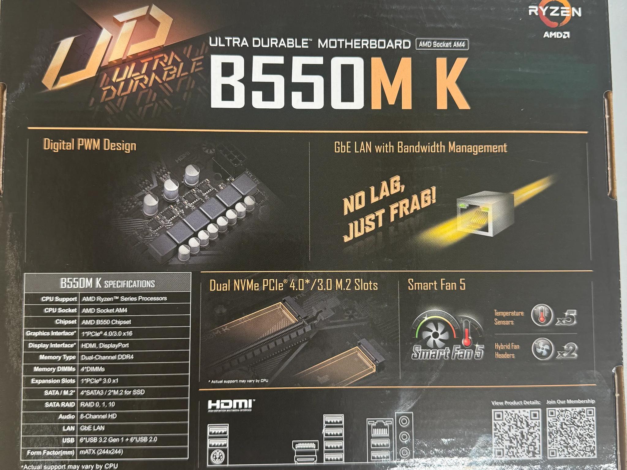 2 B550M K Motherboards Brand New