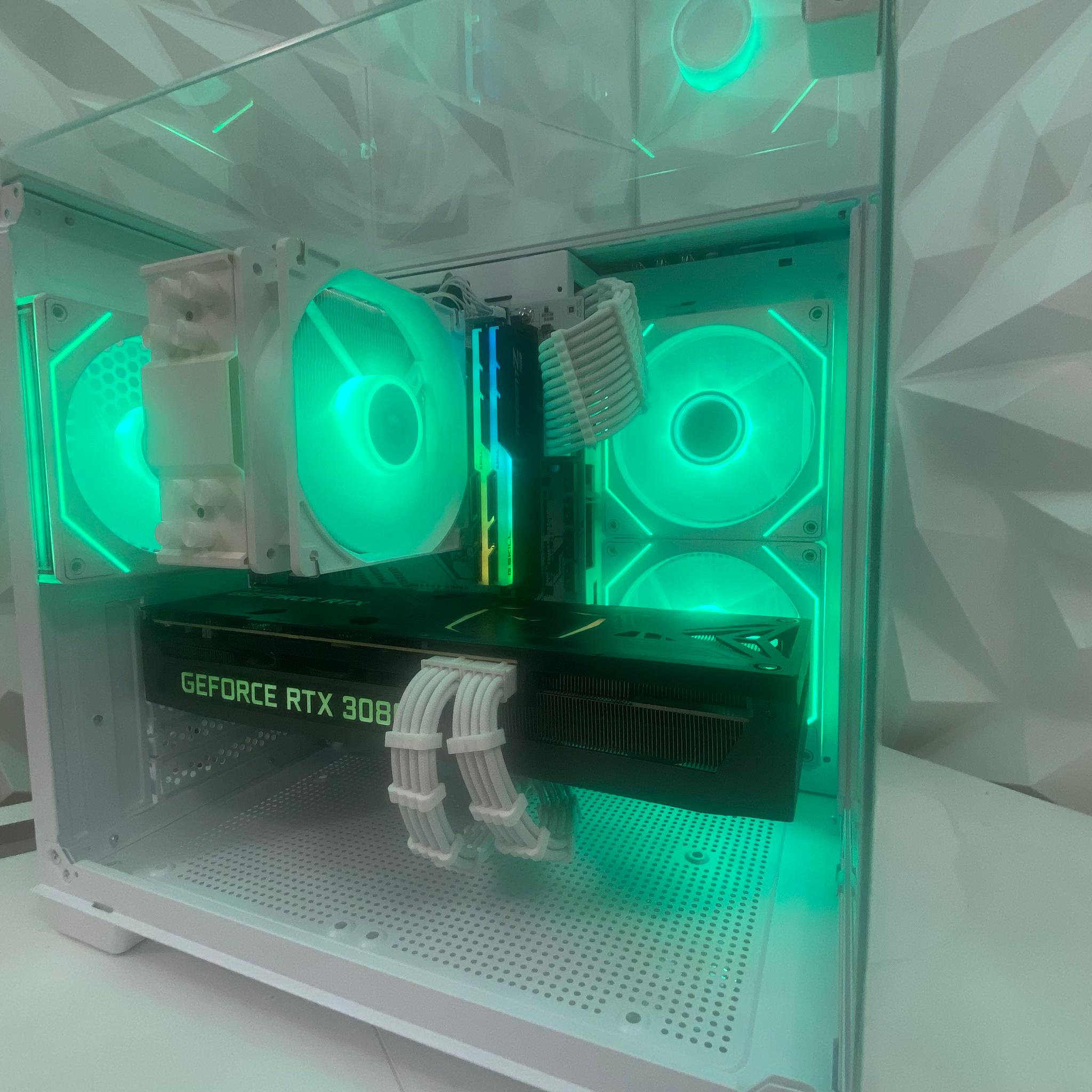 🎅🎅 White Elite Build – Ryzen 7 5700X + RTX 3080 10GB | 1440P/4K High FPS Ready