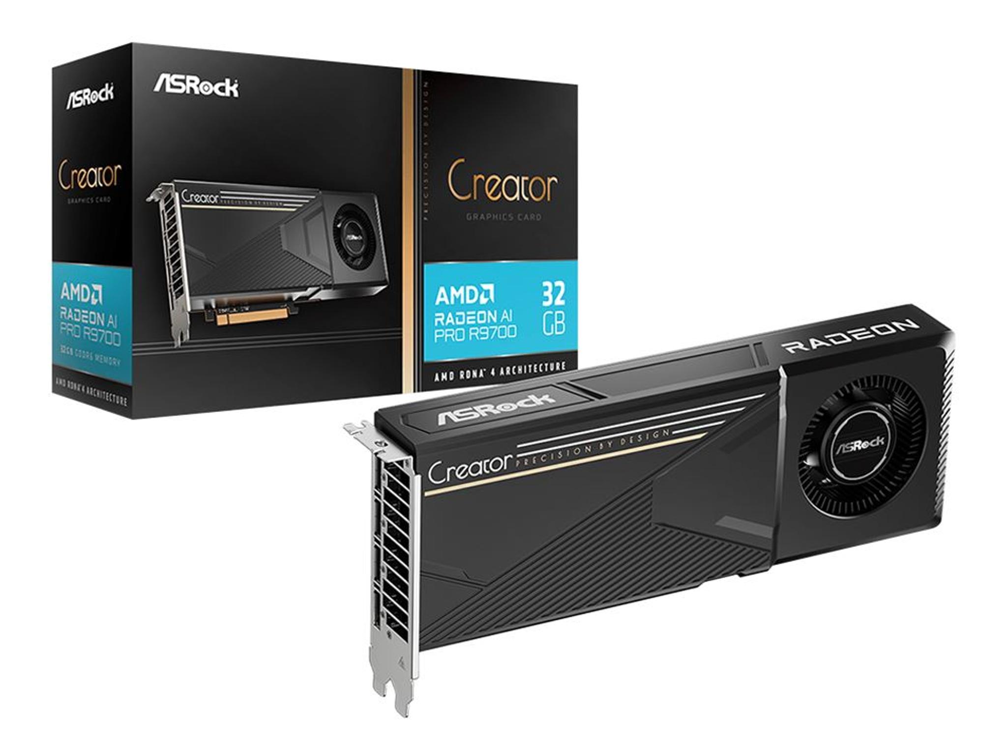 ASRock AMD Radeon AI PRO R9700 Creator 32GB GDDR6 PCIe 5.0 Graphics Card | 2 Year Warranty