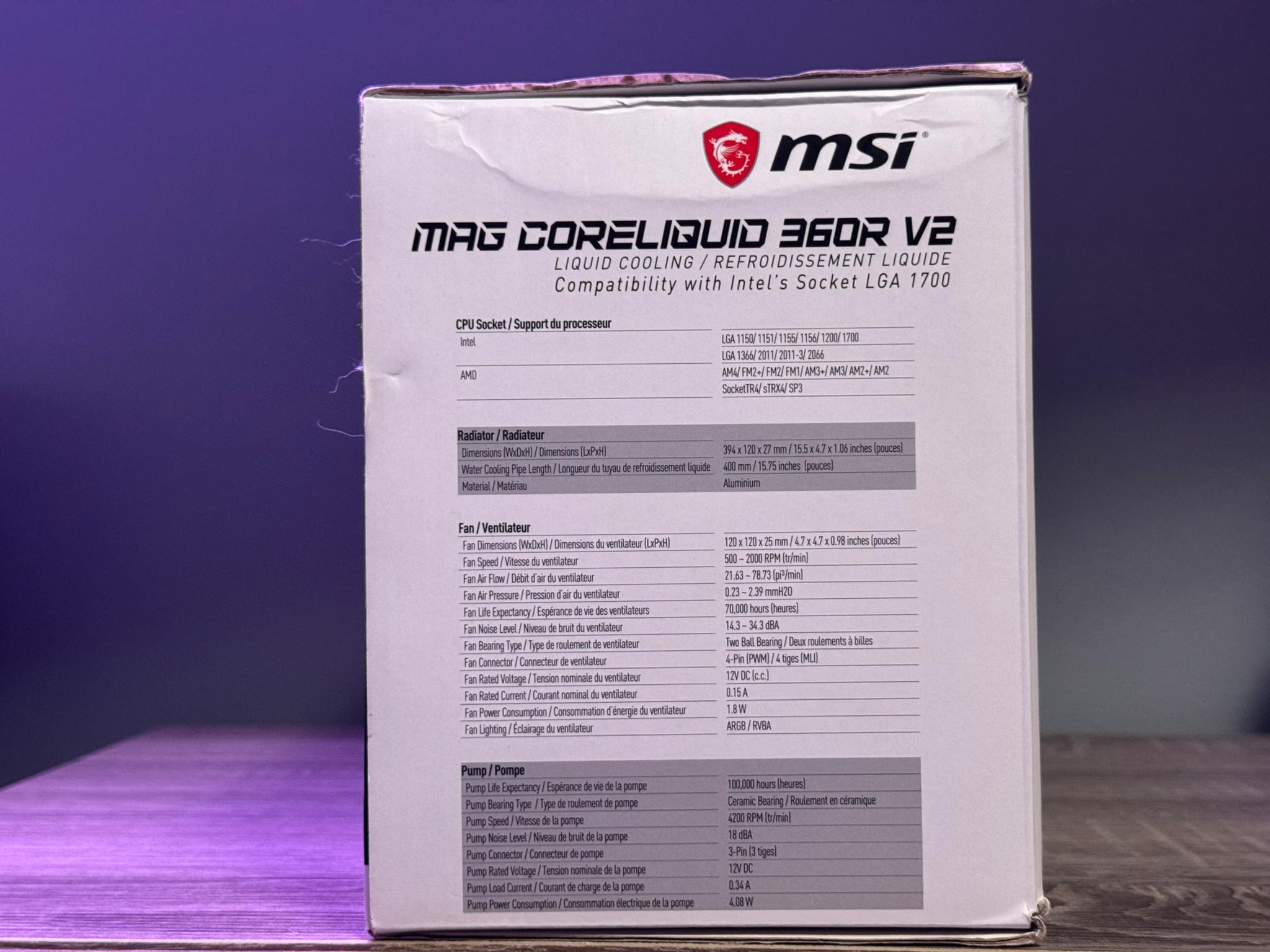 *NEW-OPEN BOX* MSI MAG CORELIQUID 360R AIO ARGB CPU Liquid Cooler LGA 1700 & AM4