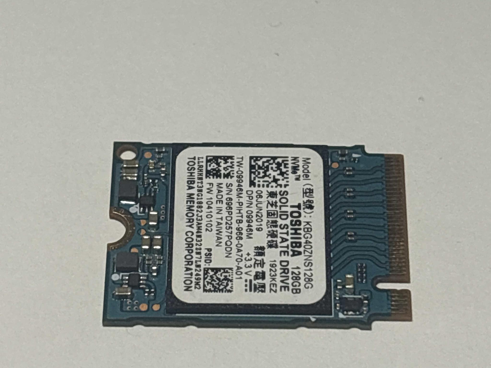 Toshiba 128GB NVMe SSD Tested Working 80% Health M.2