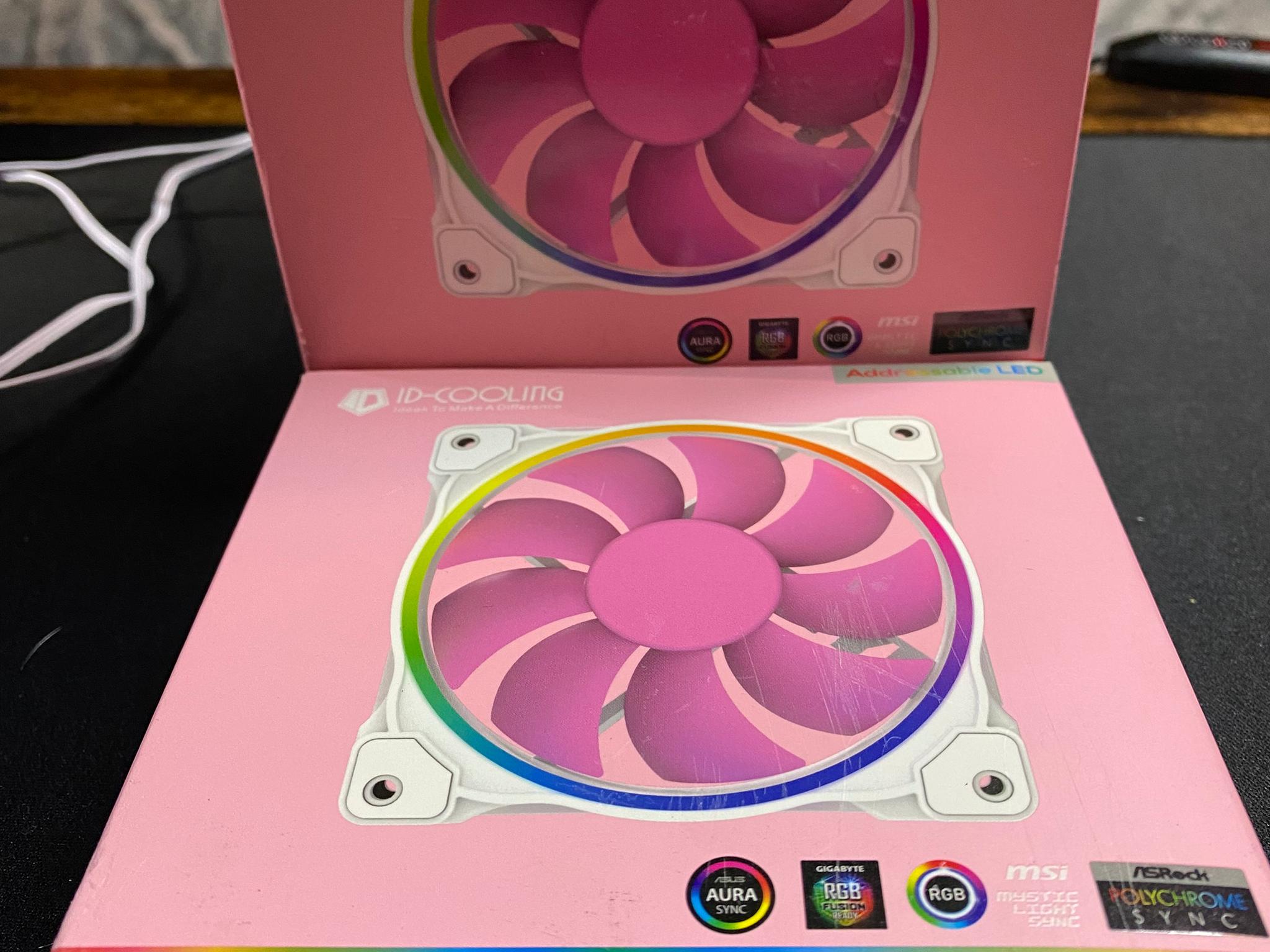 ID Cooling Pink/White ARGB 120mm Ring Fan 2x