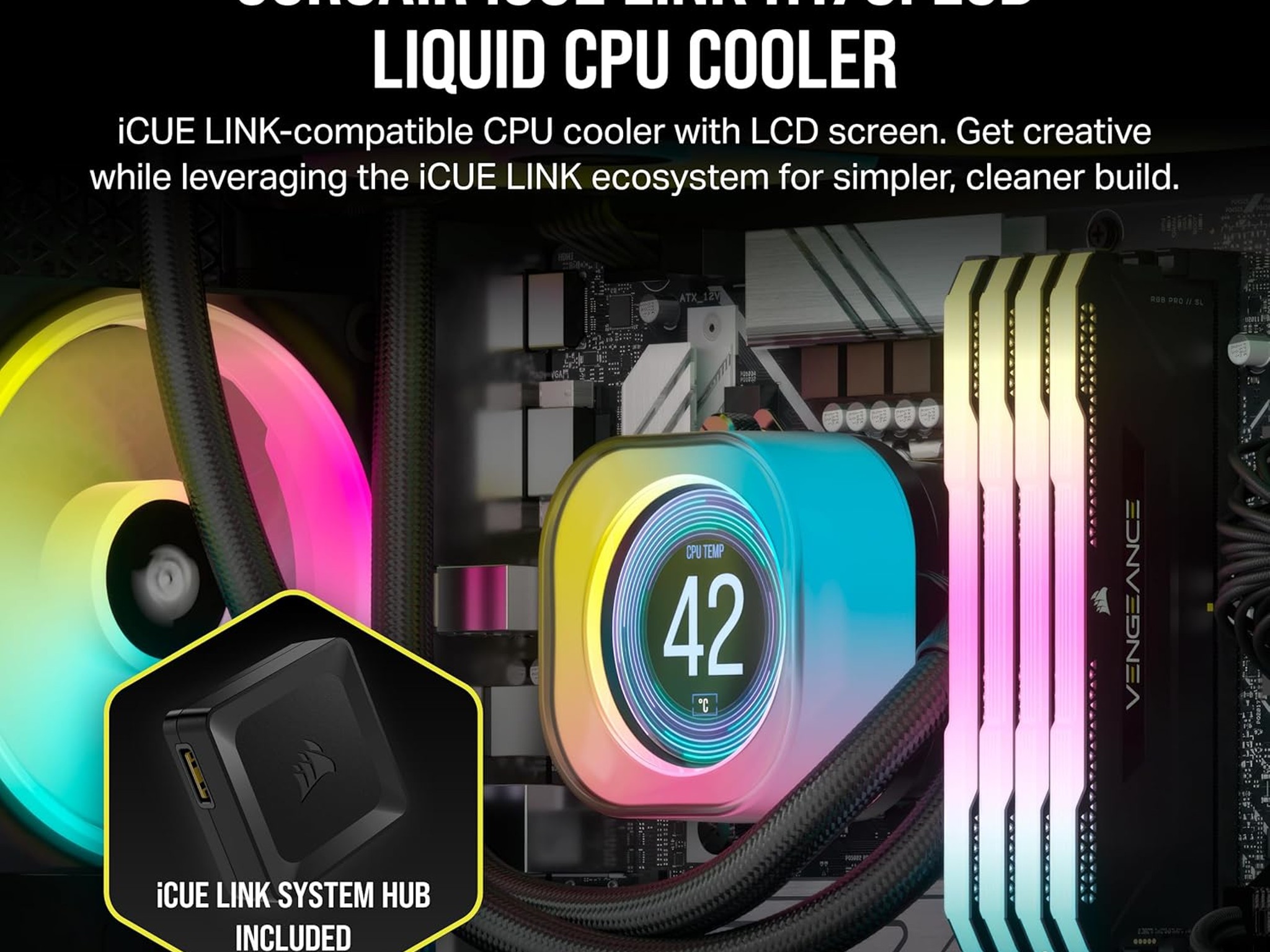 CORSAIR iCUE Link H170i LCD Liquid CPU Cooler - 420mm AIO [Black]