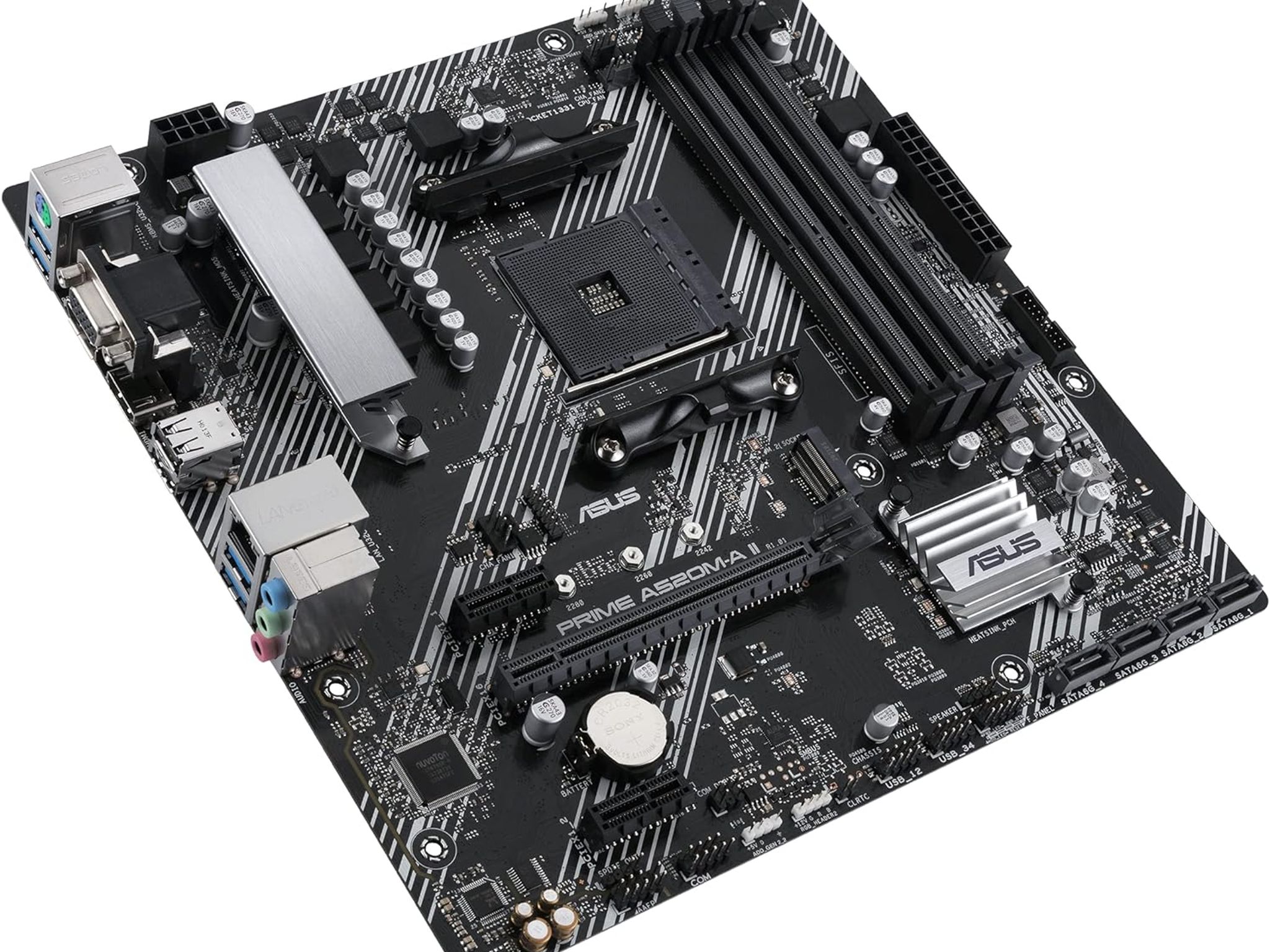 ASUS PRIME A520M-A II-CSM AMD A520 AM4 DDR4 MicroATX Desktop Motherboard