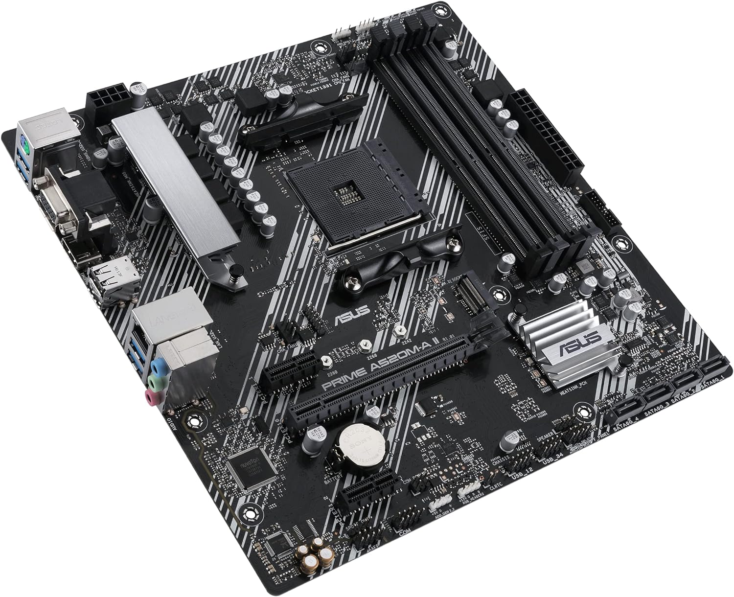 ASUS PRIME A520M-A II-CSM AMD A520 AM4 DDR4 MicroATX Desktop Motherboard