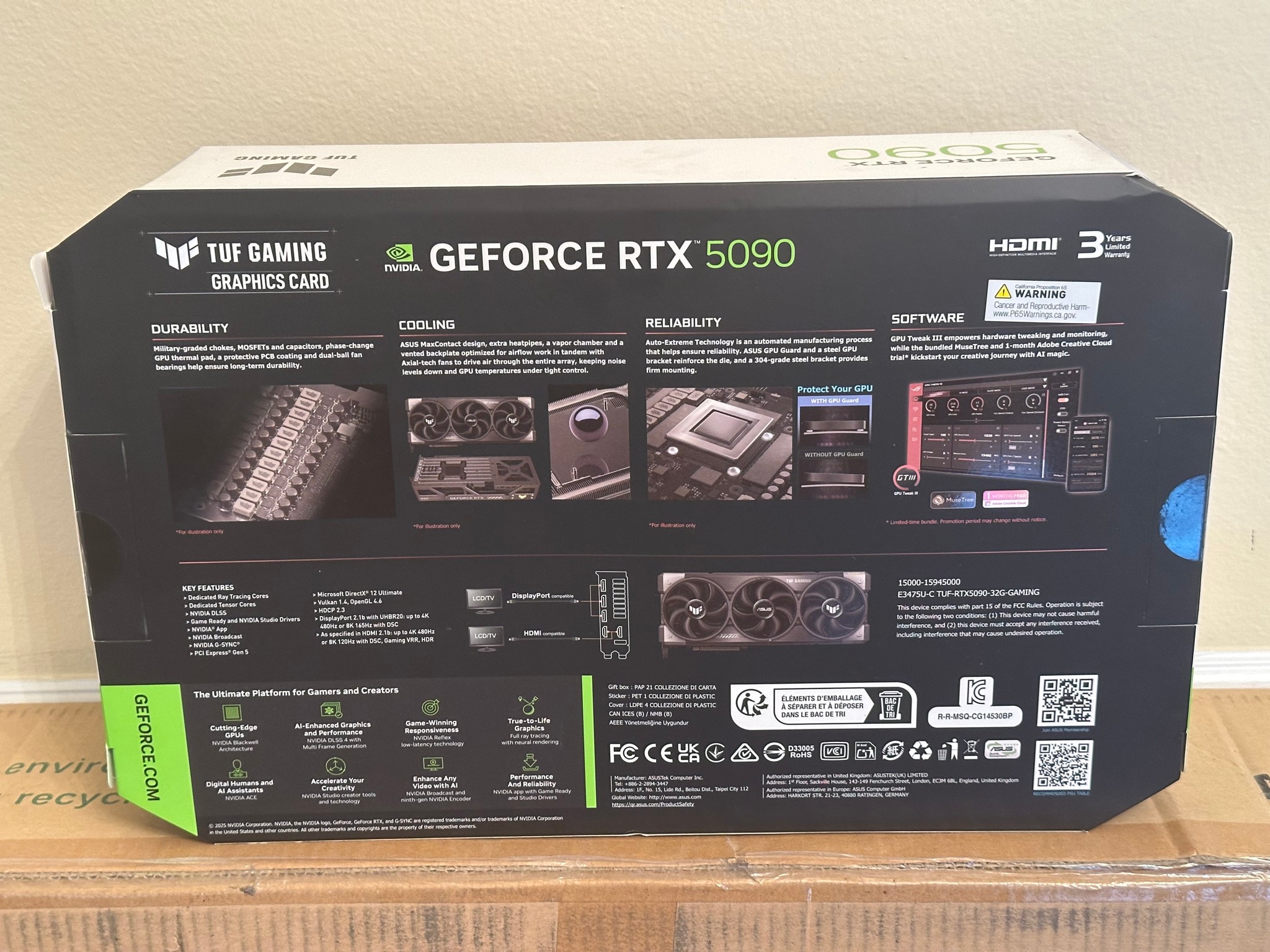 BNIB ASUS TUF Gaming GeForce RTX 5090 32 GB GDDR7 (includes RE: Requiem steam code)