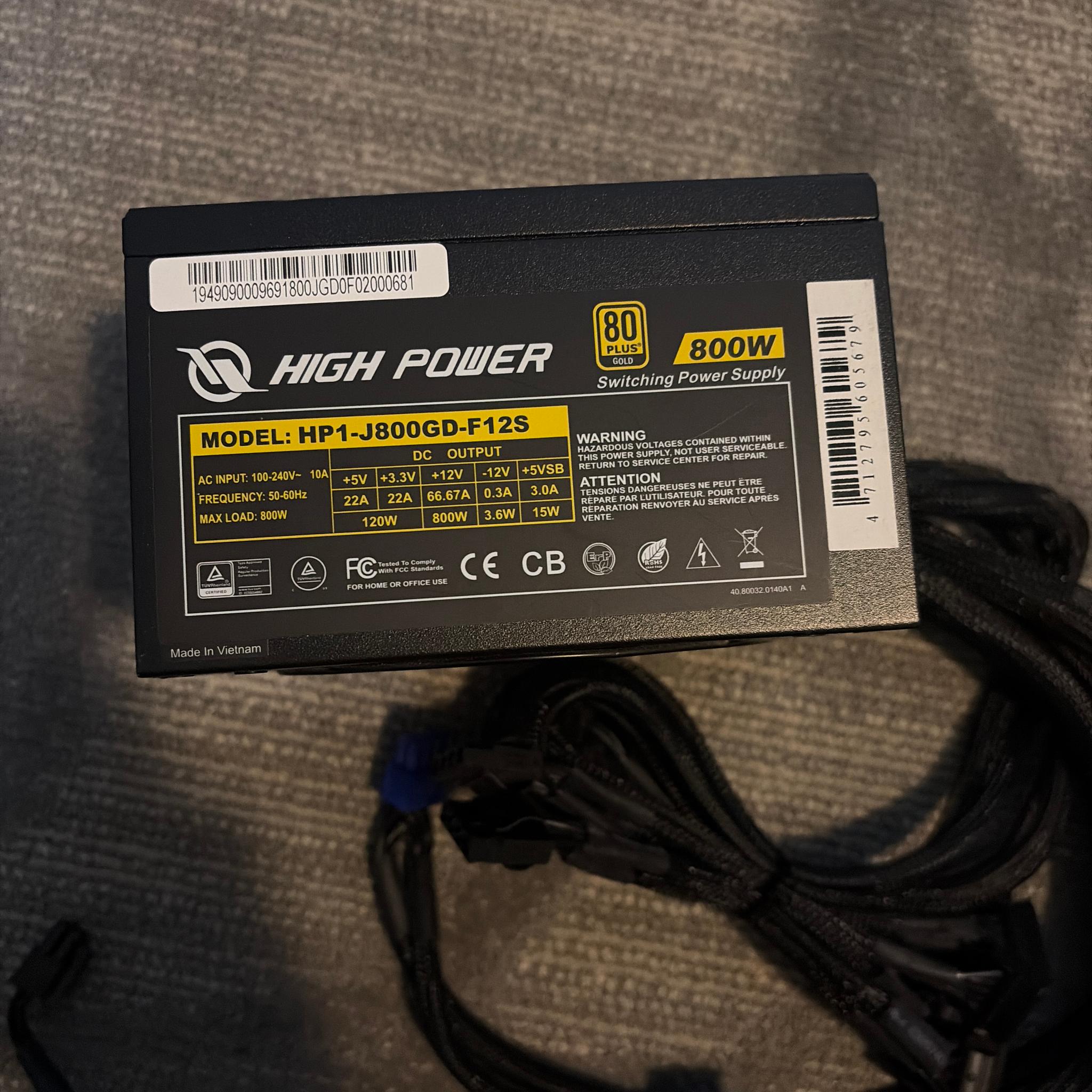 High Power  HP1-J800GD-F12S 800W 80+ Gold