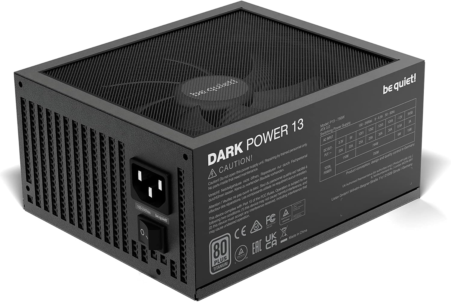 be quiet! Dark Power 13 1000W 80 Plus Titanium Efficiency Power Supply
