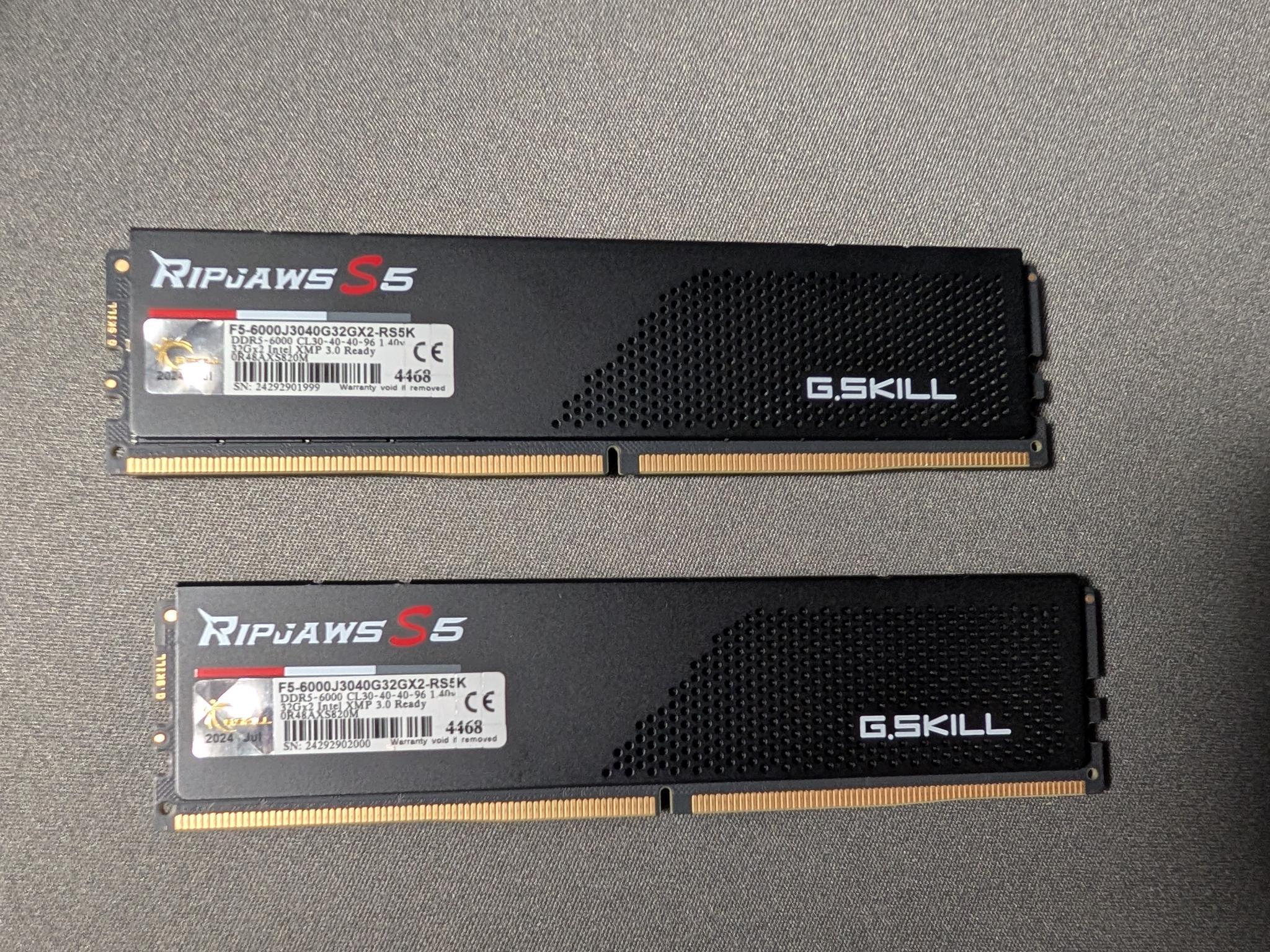 G.Skill Ripjaws S5 64GB (2x32GB) DDR5 6000 CL30