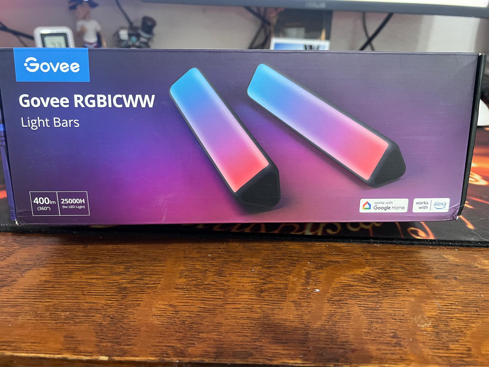 Two Govee RGBICWW Light Bars
