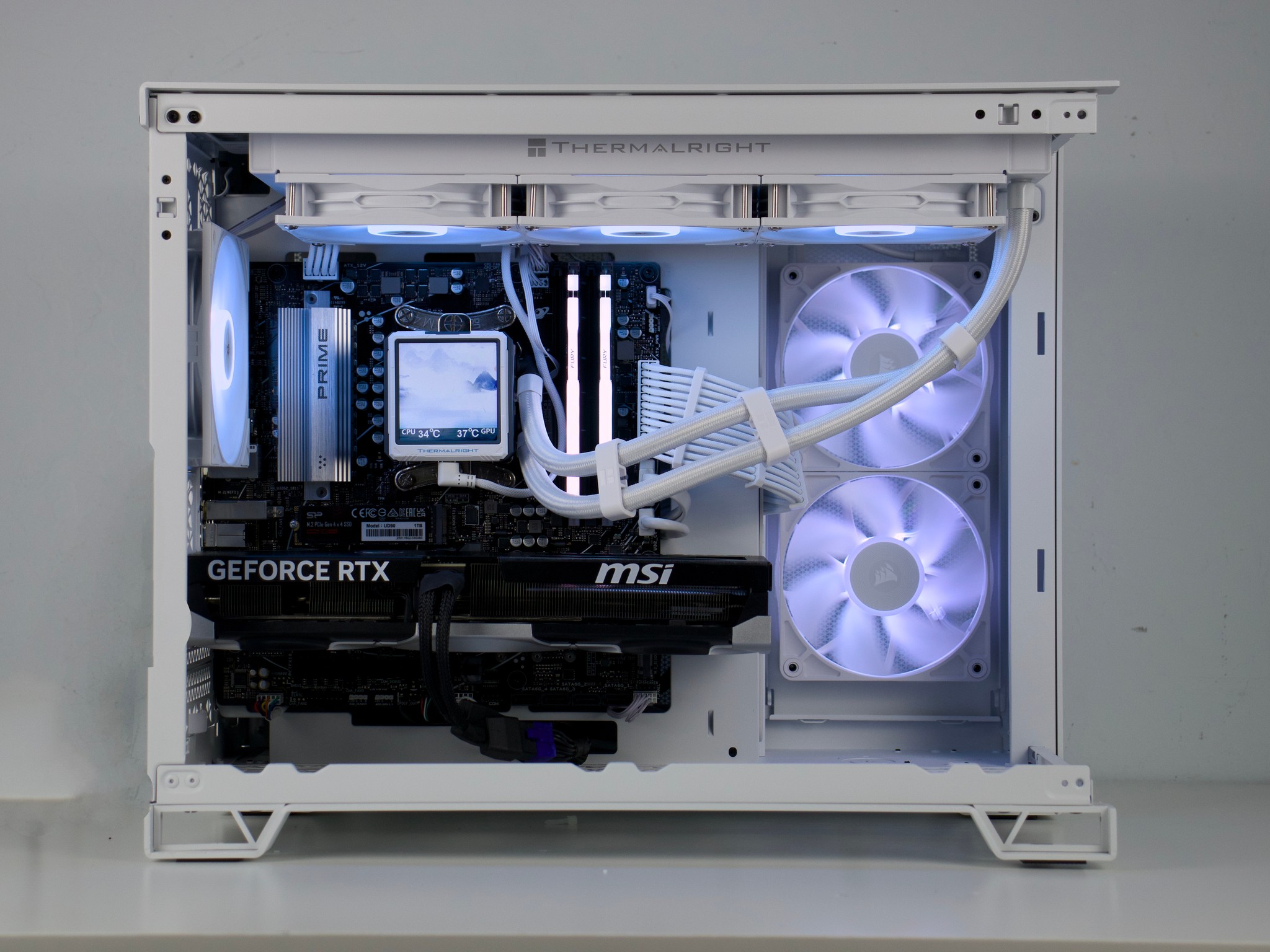 ☁️ Clean White PC | RTX 5070 12GB, Ryzen 5 7600X, 32GB DDR5, 1TB NVMe, LCD AIO | Gaming PC ☁️