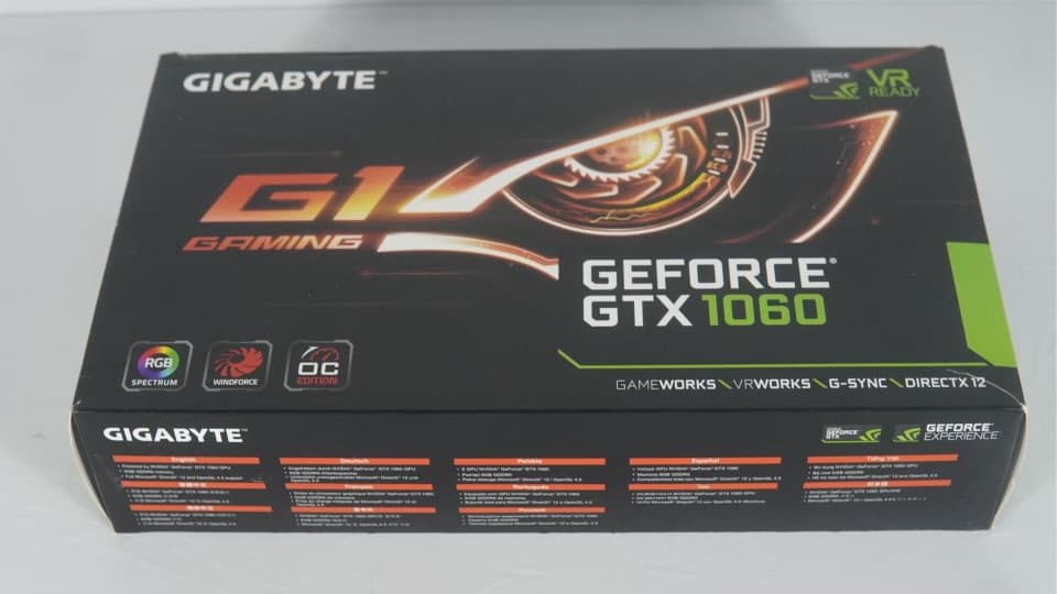 Nvidia Gigabyte G1 Gaming 1060 6GB
