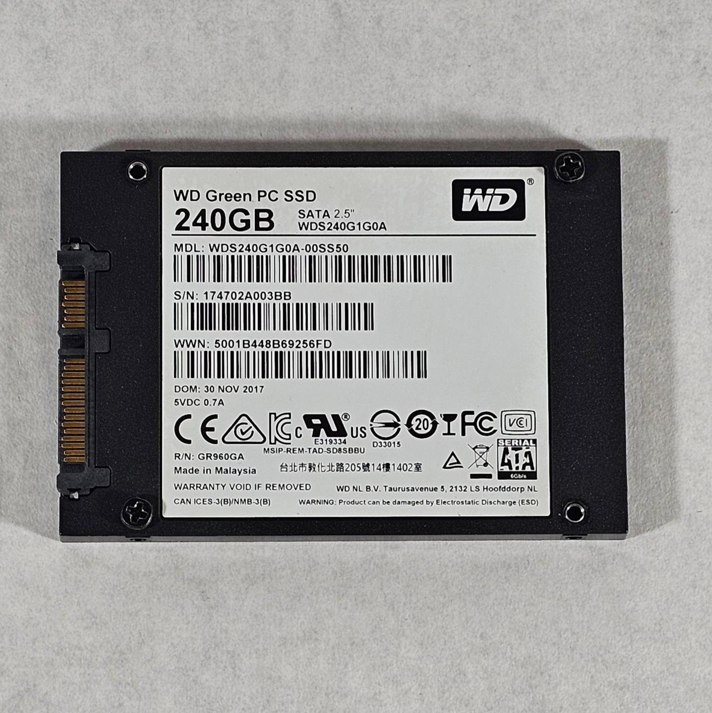 240GB 2.5" SATA SSD WD GREEN