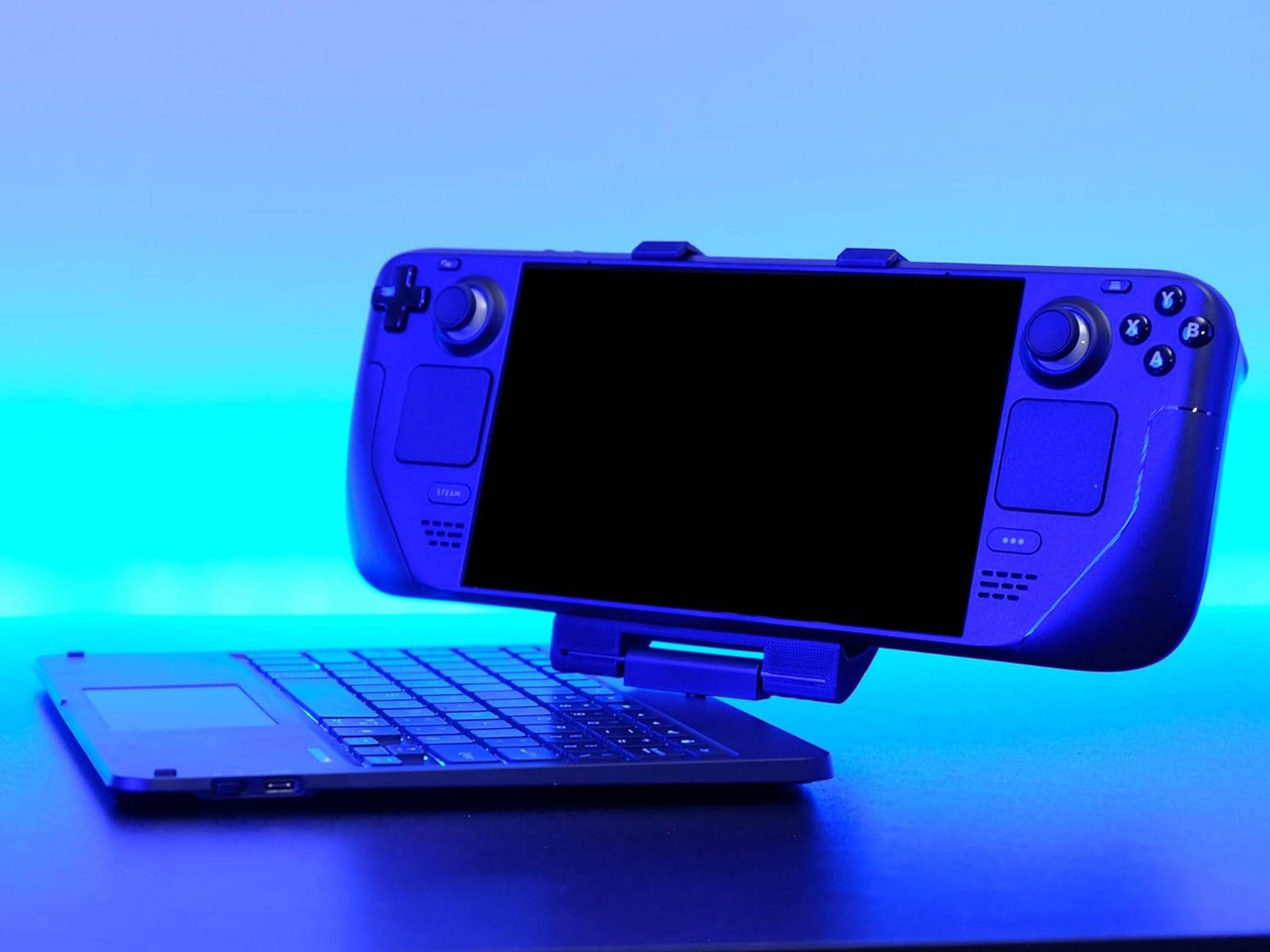 Invensic DeckTop - Steam Deck Keyboard and Bluetooth Trackpad Mouse with Multicolor LED