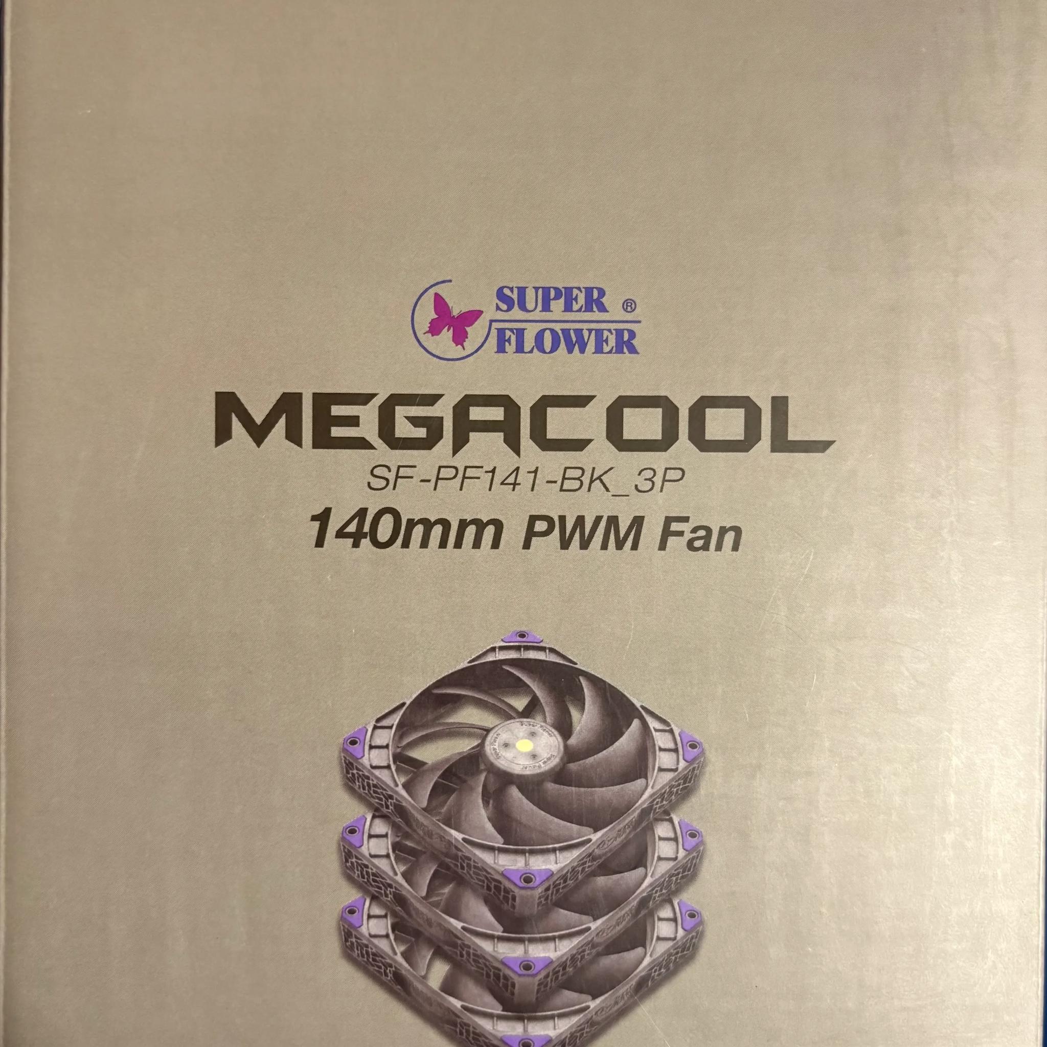 Super Flower MEGACOOL 140mm fan, Triple-Pack, 12-pole motor, PWM, Computer Case Fan, 30mm Depth