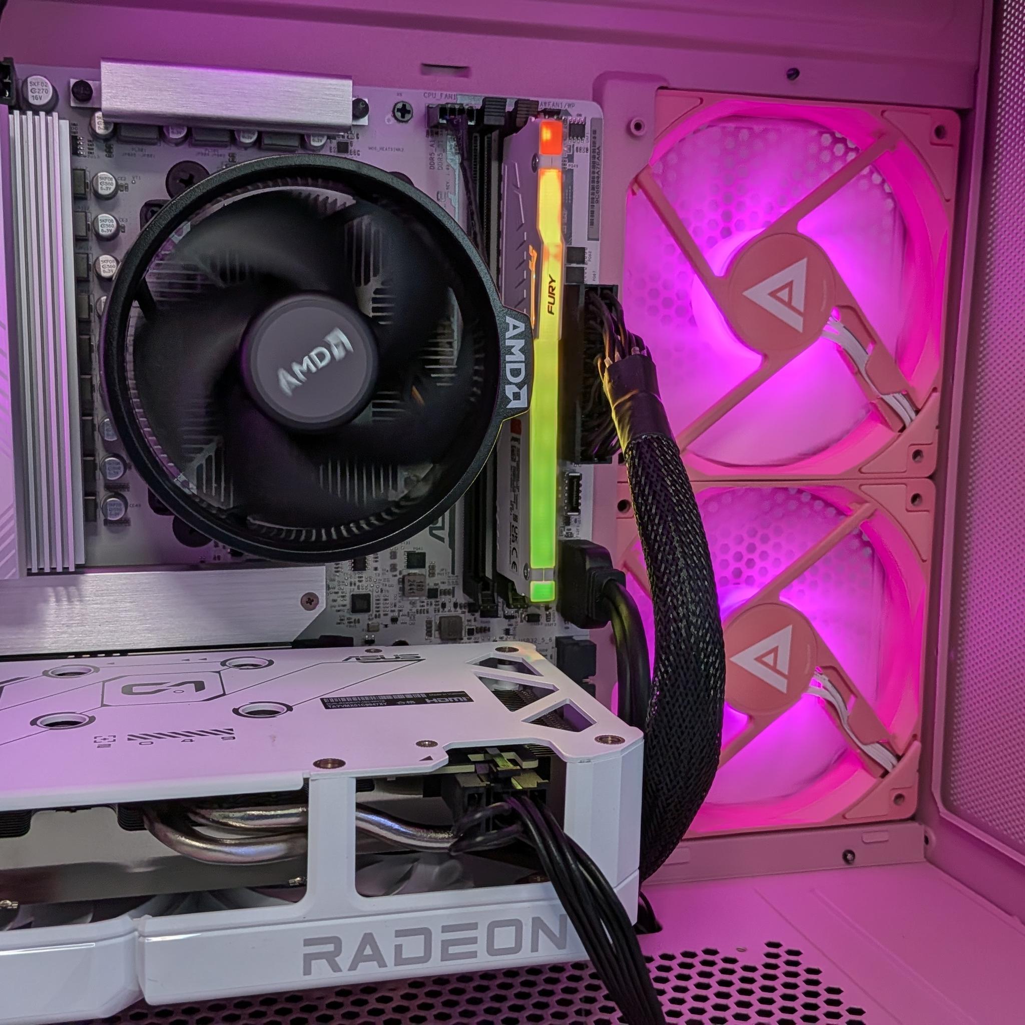 Brand New Build ALL AMD AM5 Custom Gaming PC Pink RGB