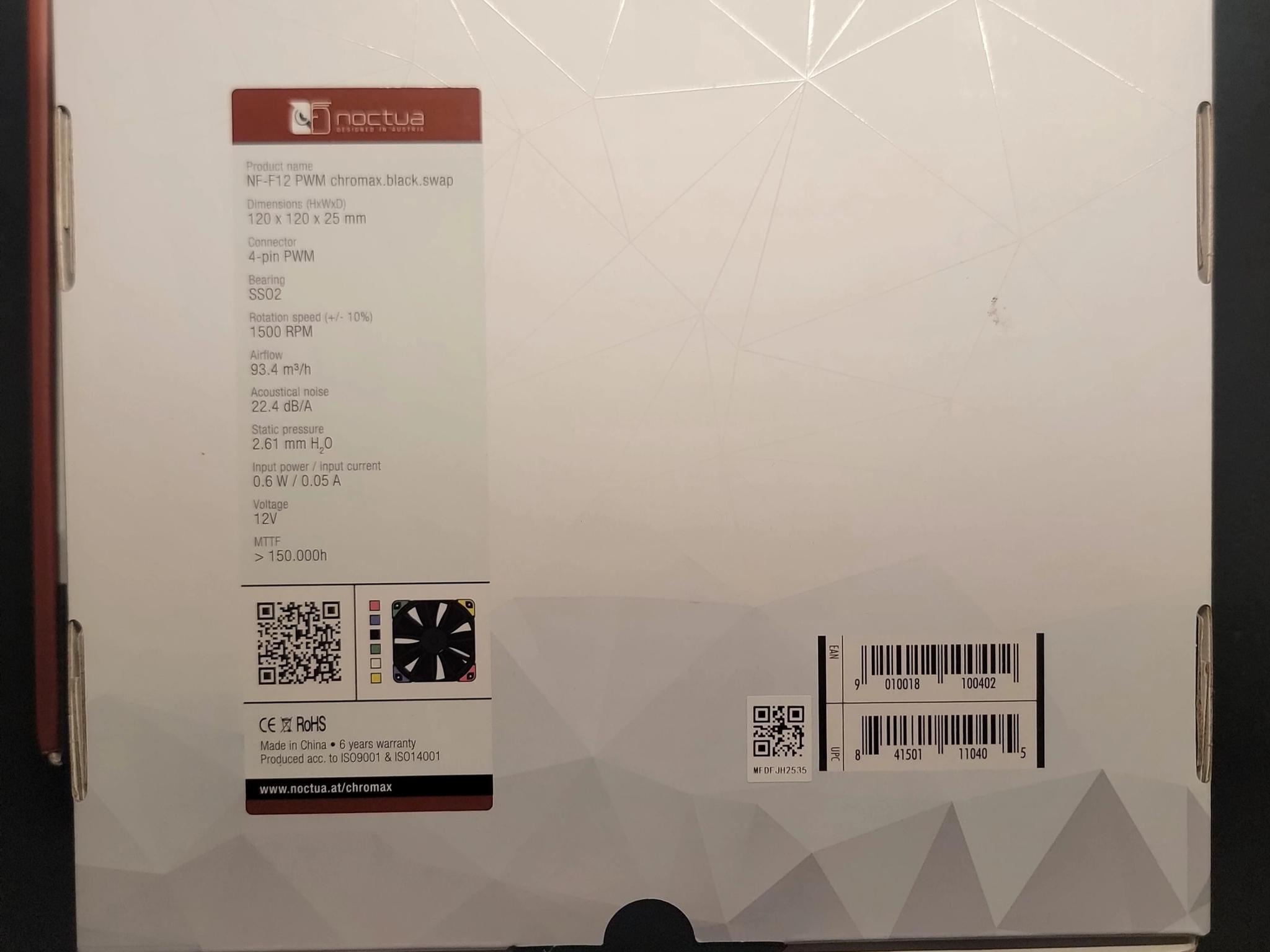 Chromax black Noctua fans x2