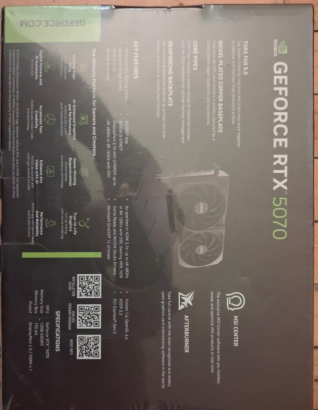 MSI GeForce RTX 5070 12G SHADOW 2X OC